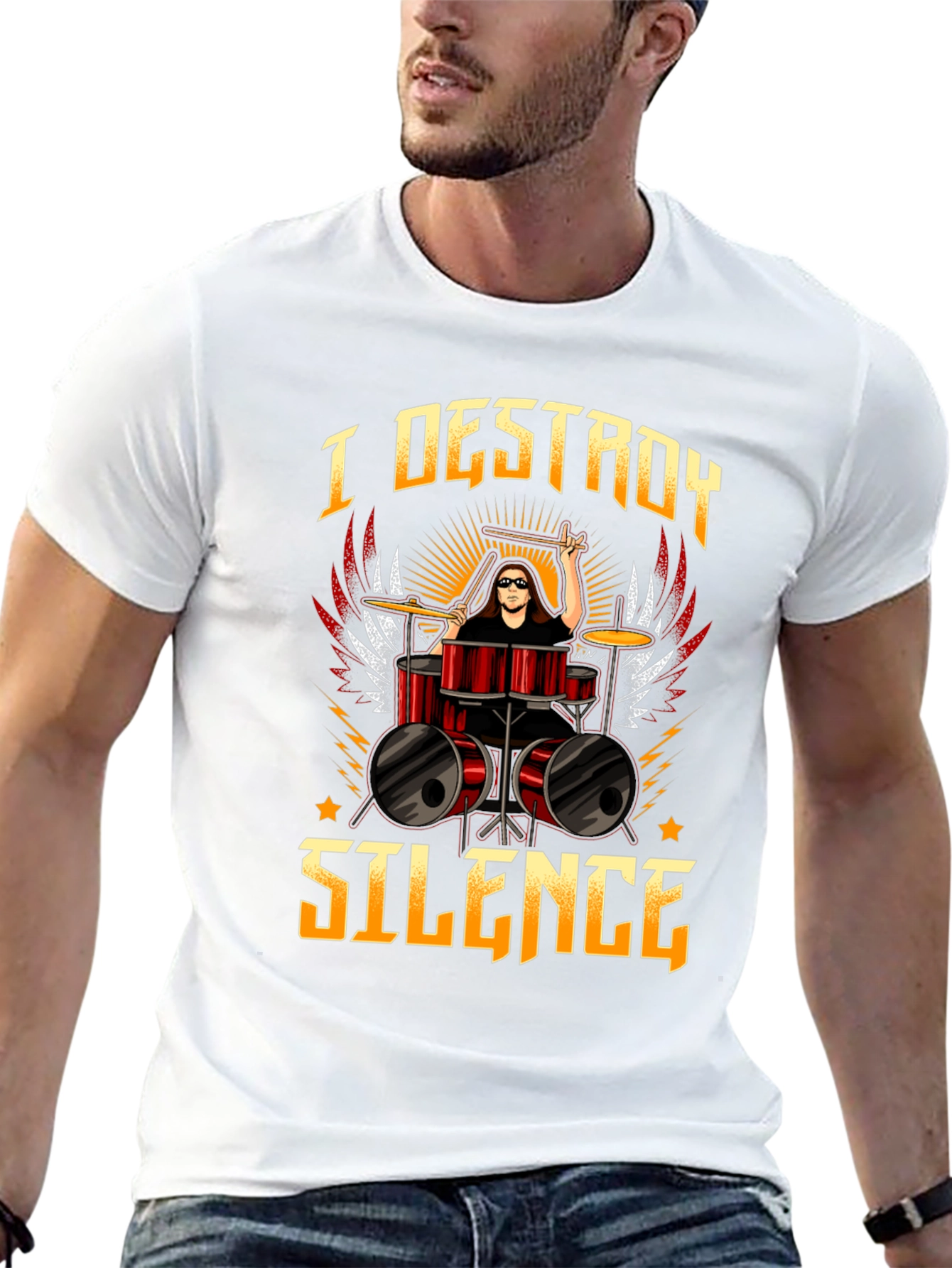 I Destroy Silence Drummer Graphic Tee