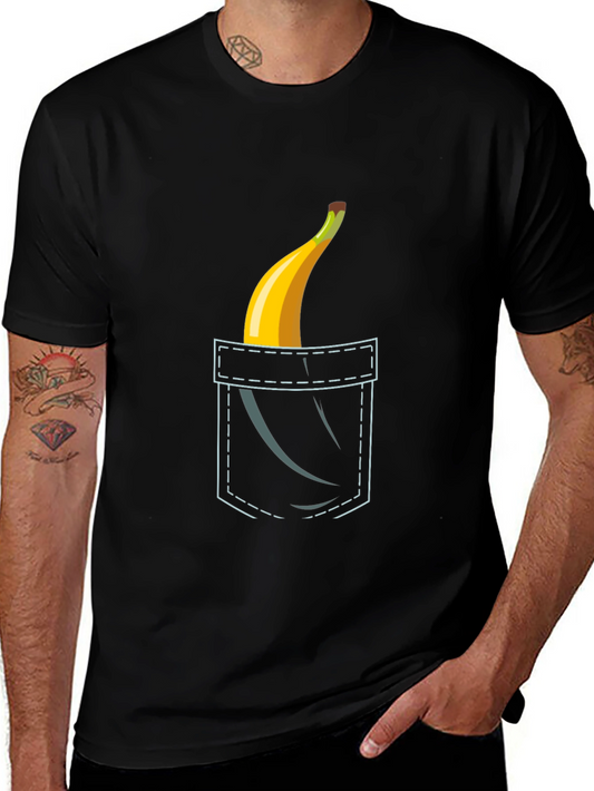 Banana Pocket Graphic Tee - Funny Novelty Shirt