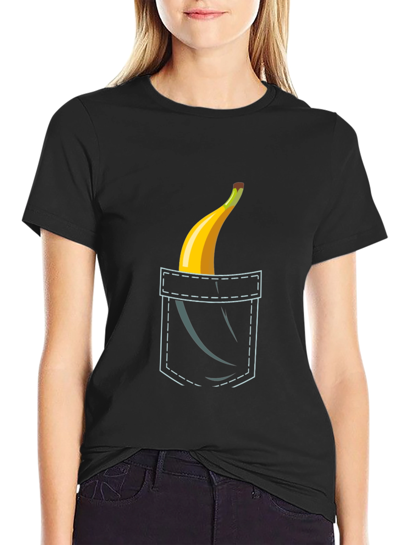 Banana Pocket Graphic Tee - Funny Novelty Shirt