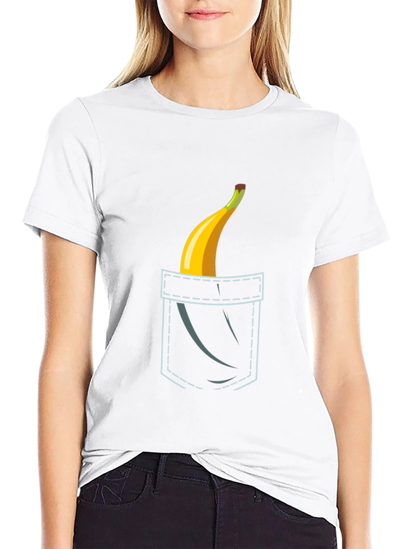Banana Pocket Graphic Tee - Funny Novelty Shirt
