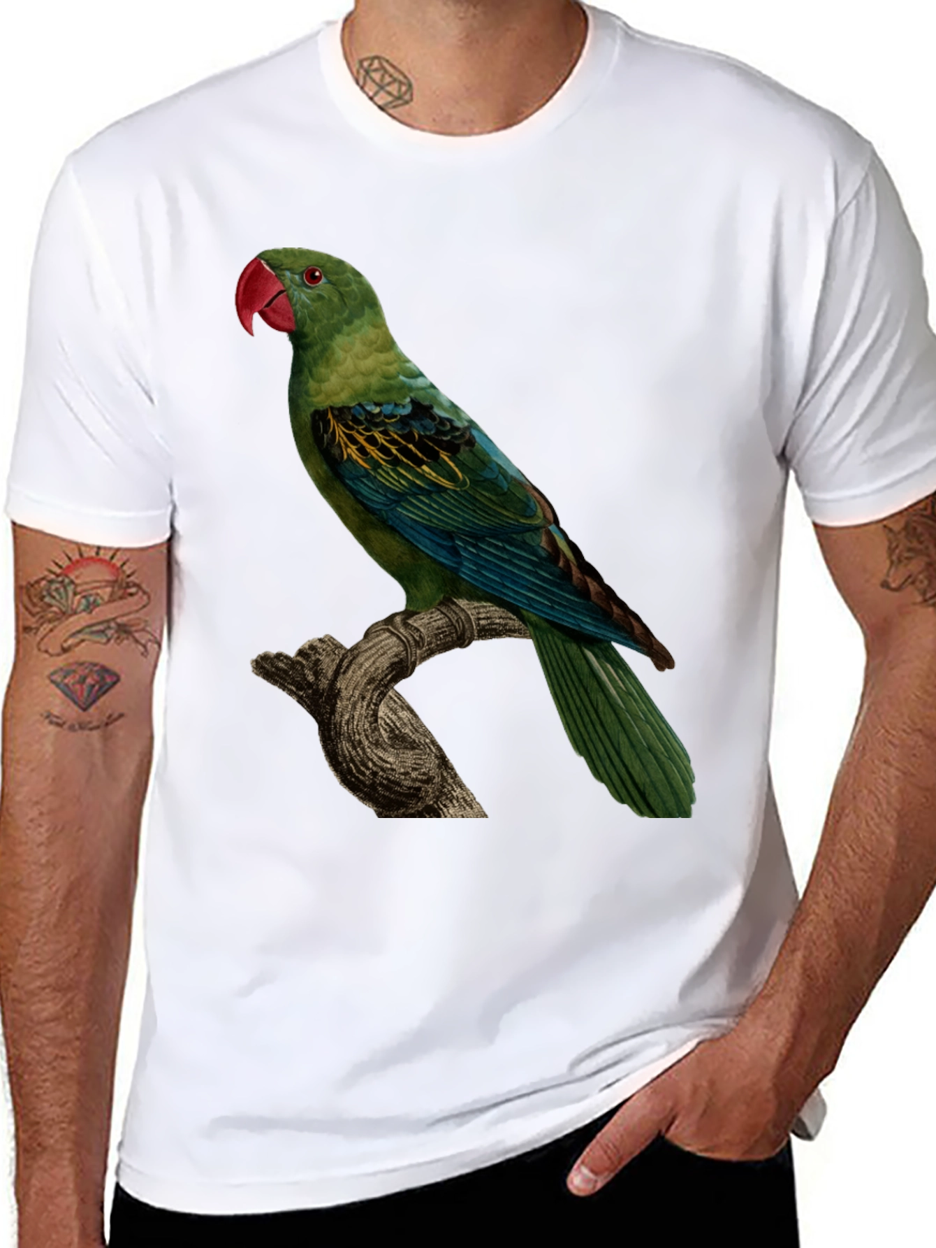 Parrot Graphic Tee - Unique Bird Design