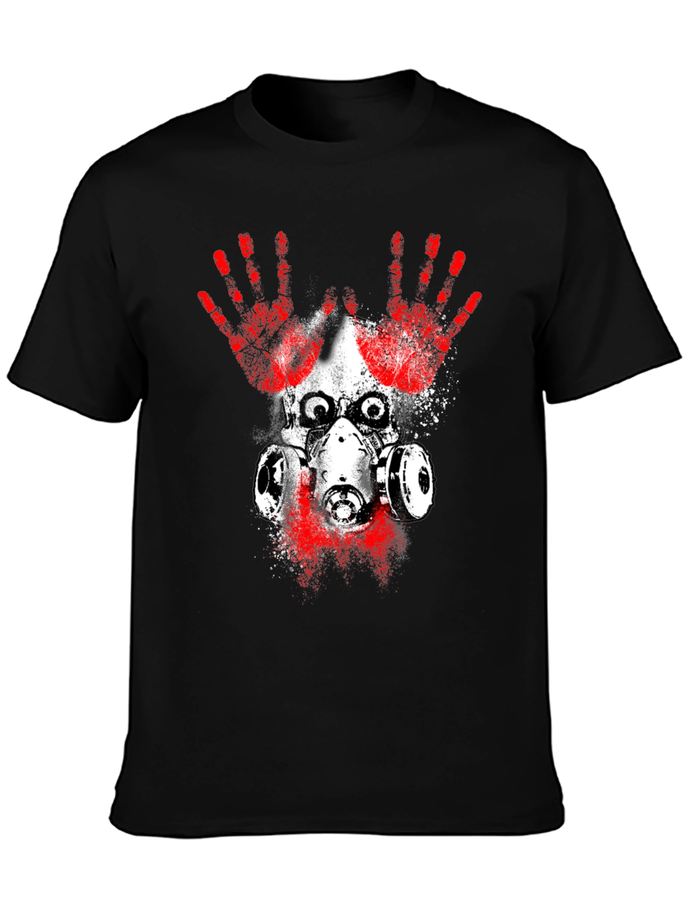 Distressed Gas Mask Graphic T-Shirt