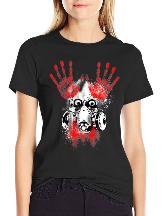 Distressed Gas Mask Graphic T-Shirt