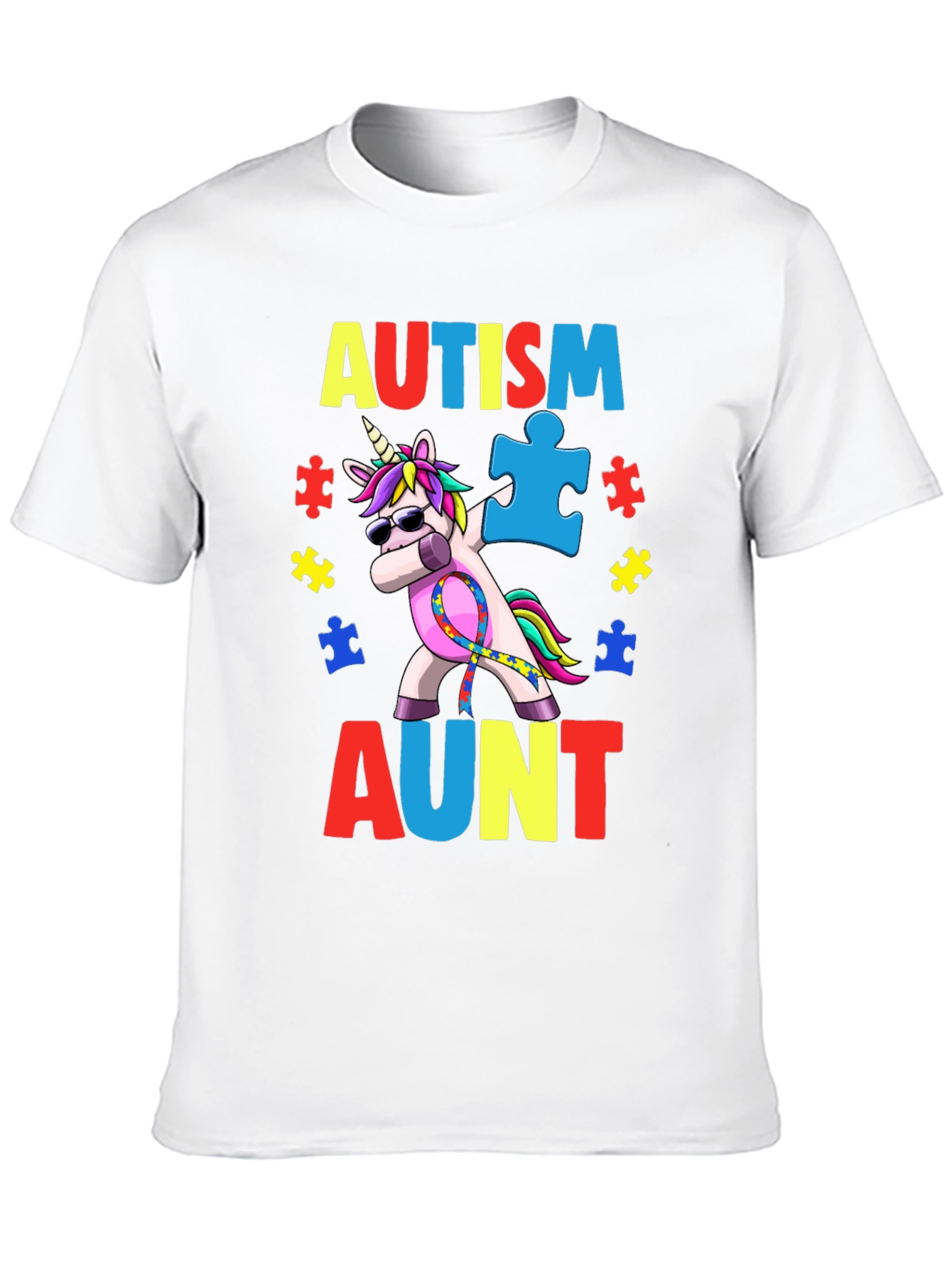 Autism Aunt Unicorn Awareness T-Shirt