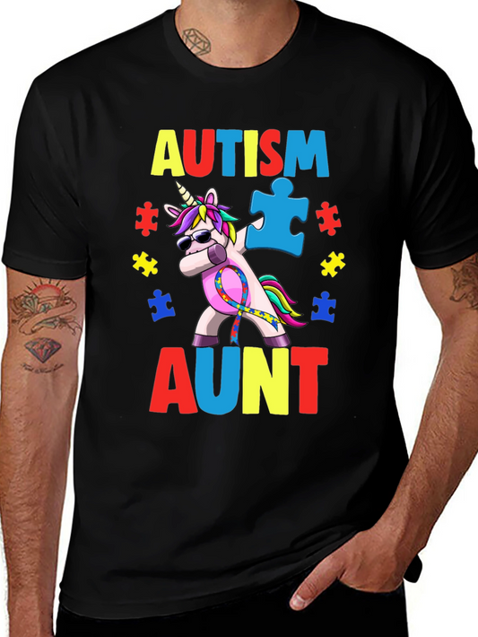 Autism Aunt Unicorn Awareness T-Shirt