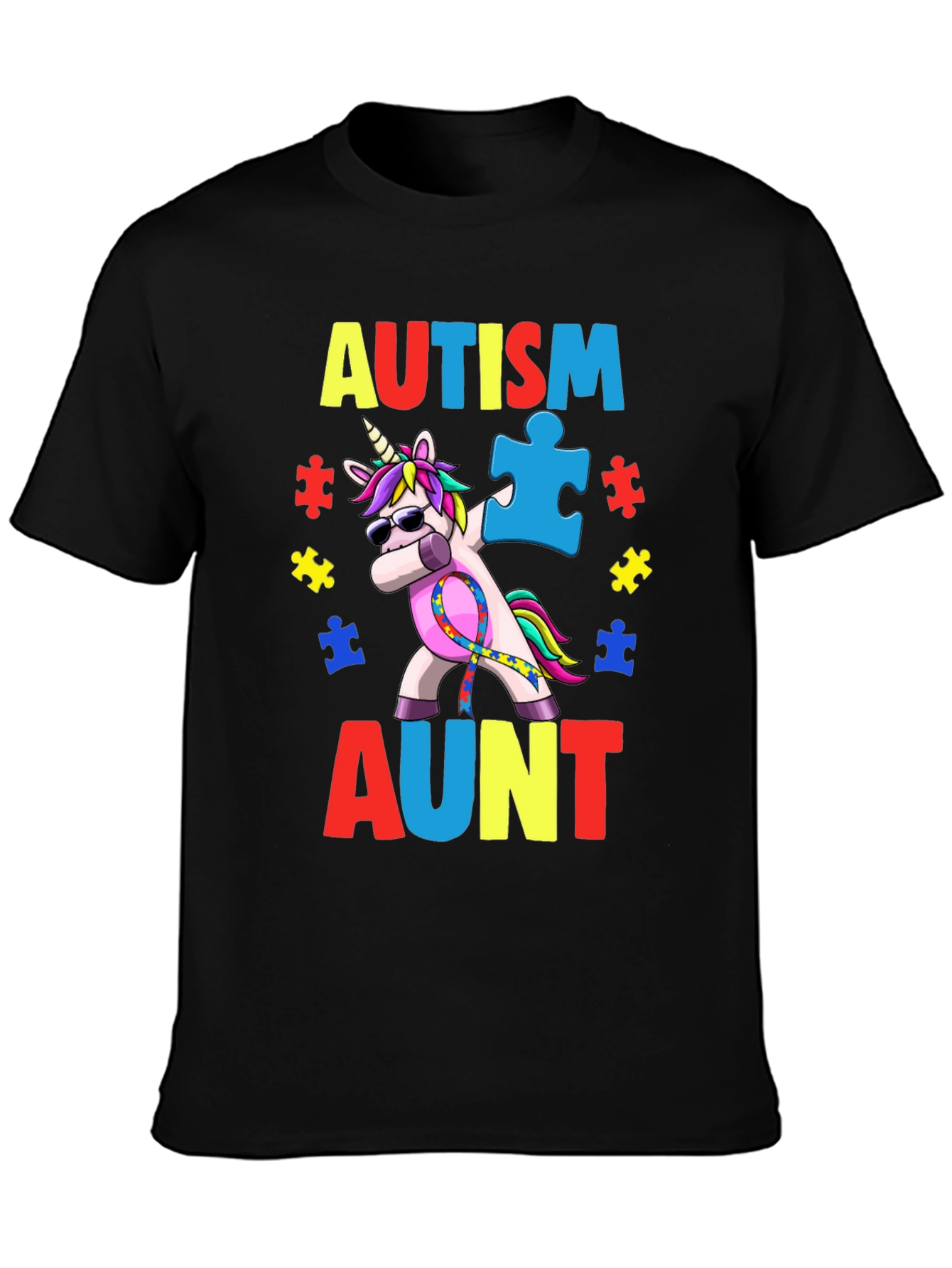 Autism Aunt Unicorn Awareness T-Shirt