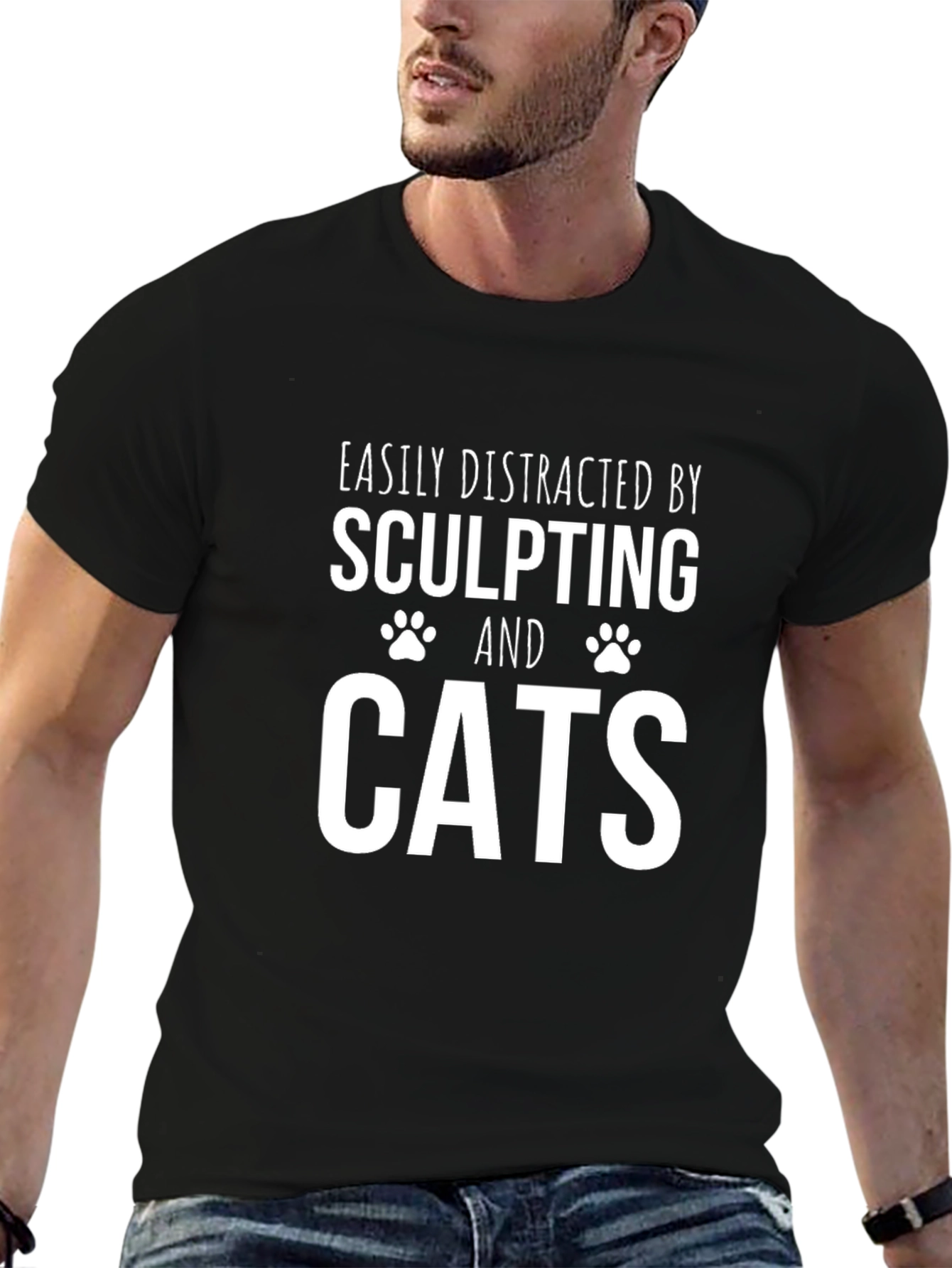 Sculpting and Cats T-Shirt - Funny Distraction Tee