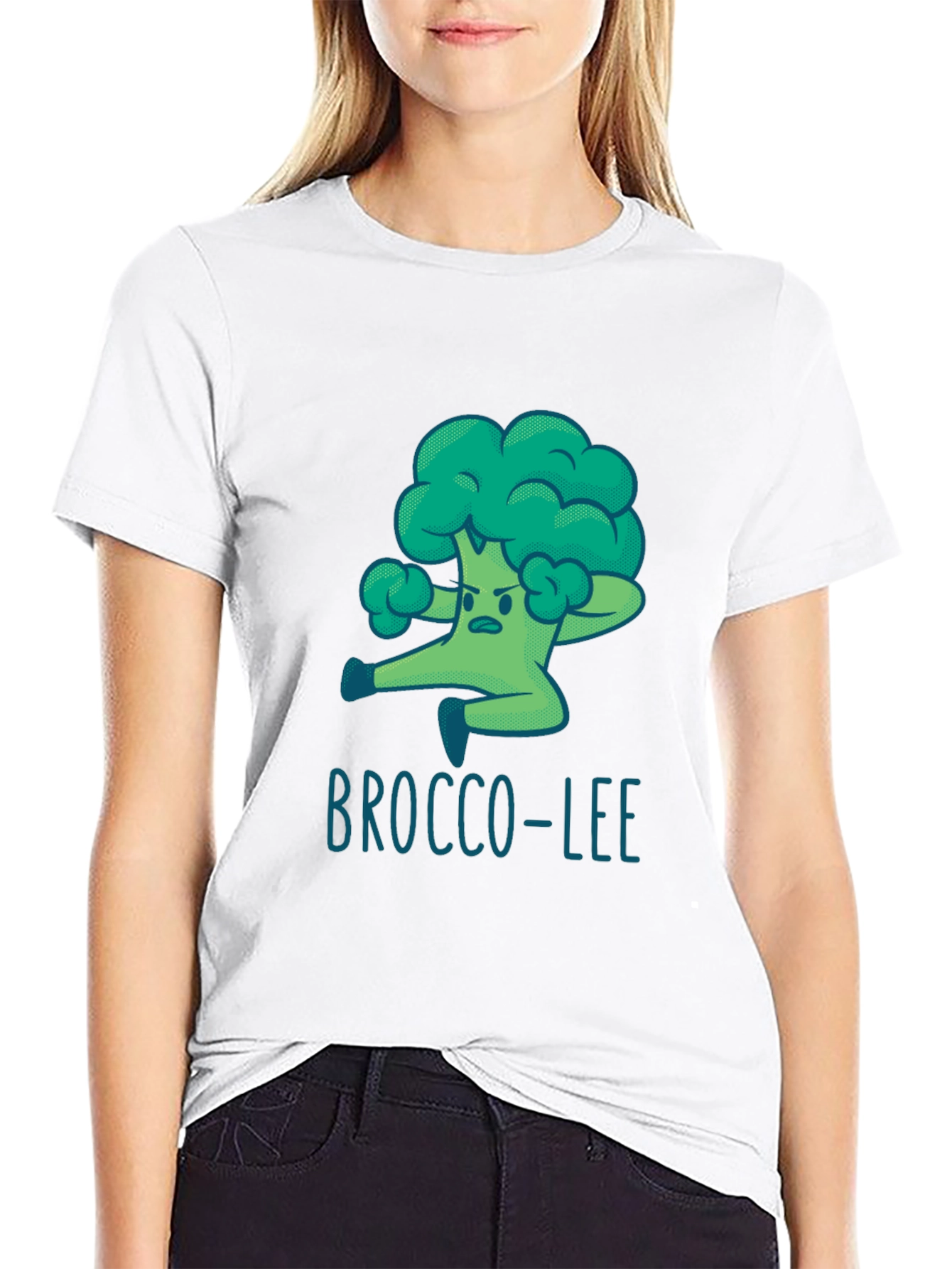 Brocco-Lee T-Shirt - Funny Cartoon Broccoli Martial Arts Tee