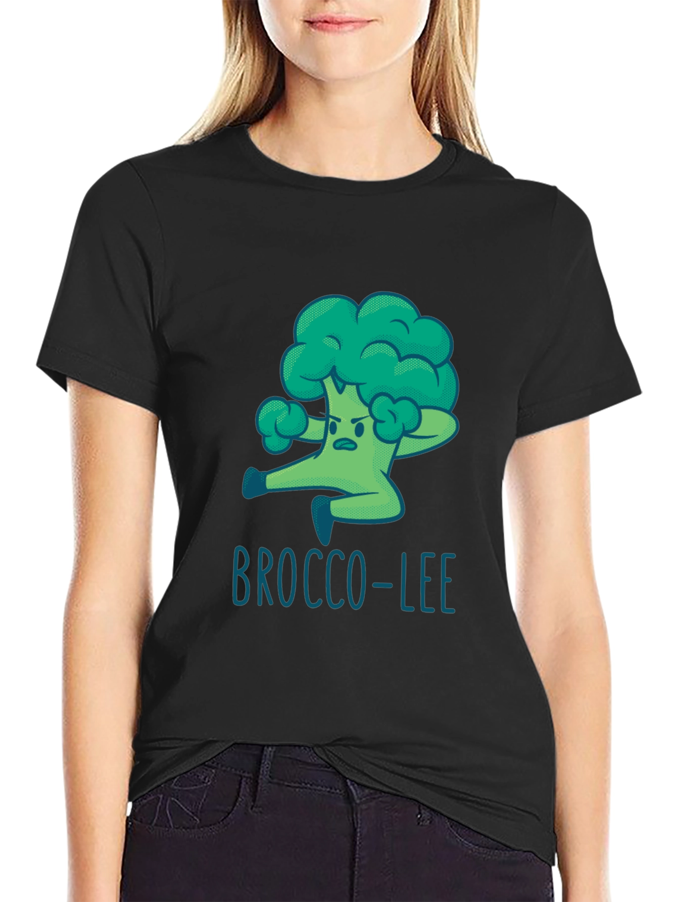 Brocco-Lee T-Shirt - Funny Cartoon Broccoli Martial Arts Tee