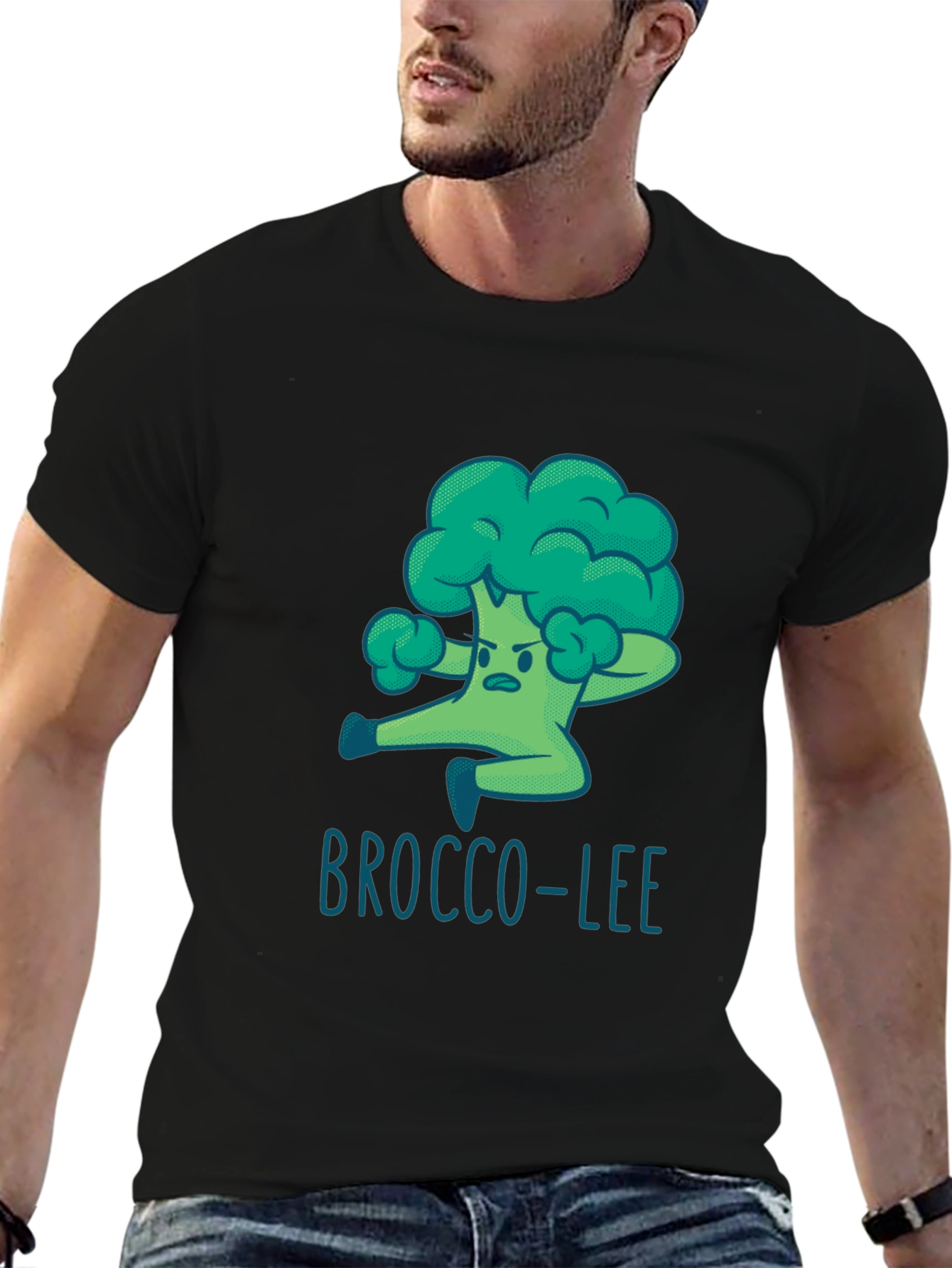 Brocco-Lee T-Shirt - Funny Cartoon Broccoli Martial Arts Tee