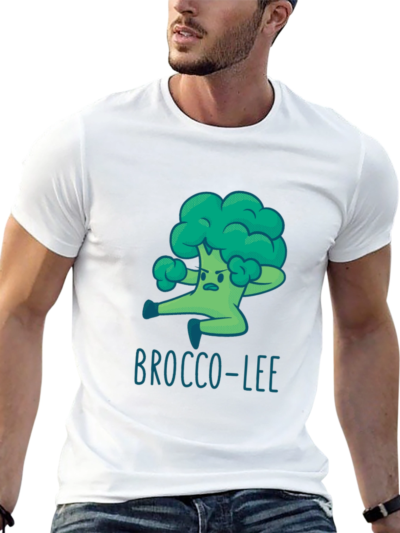 Brocco-Lee T-Shirt - Funny Cartoon Broccoli Martial Arts Tee