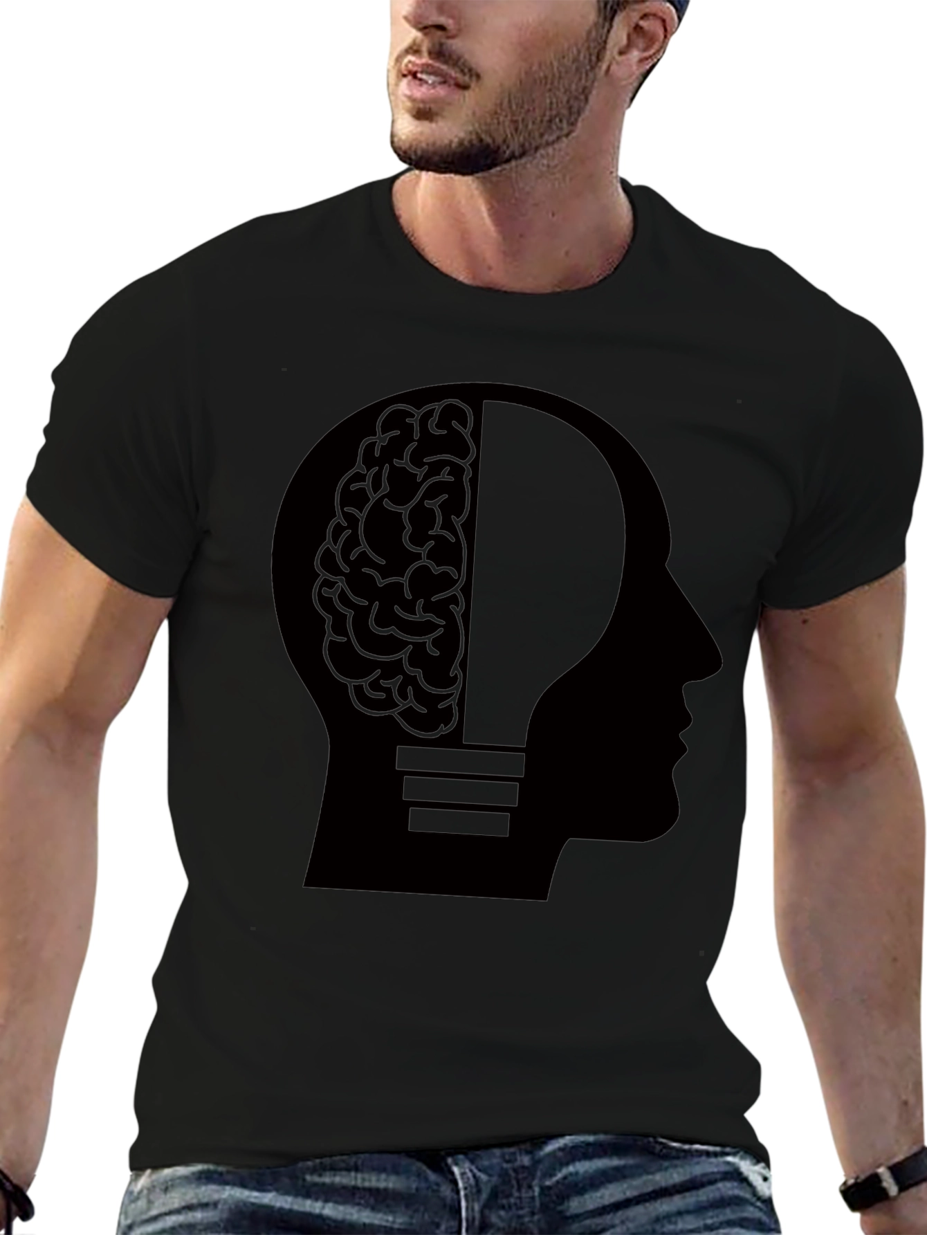 Brainy Idea T-Shirt - Black Creative Mind Tee