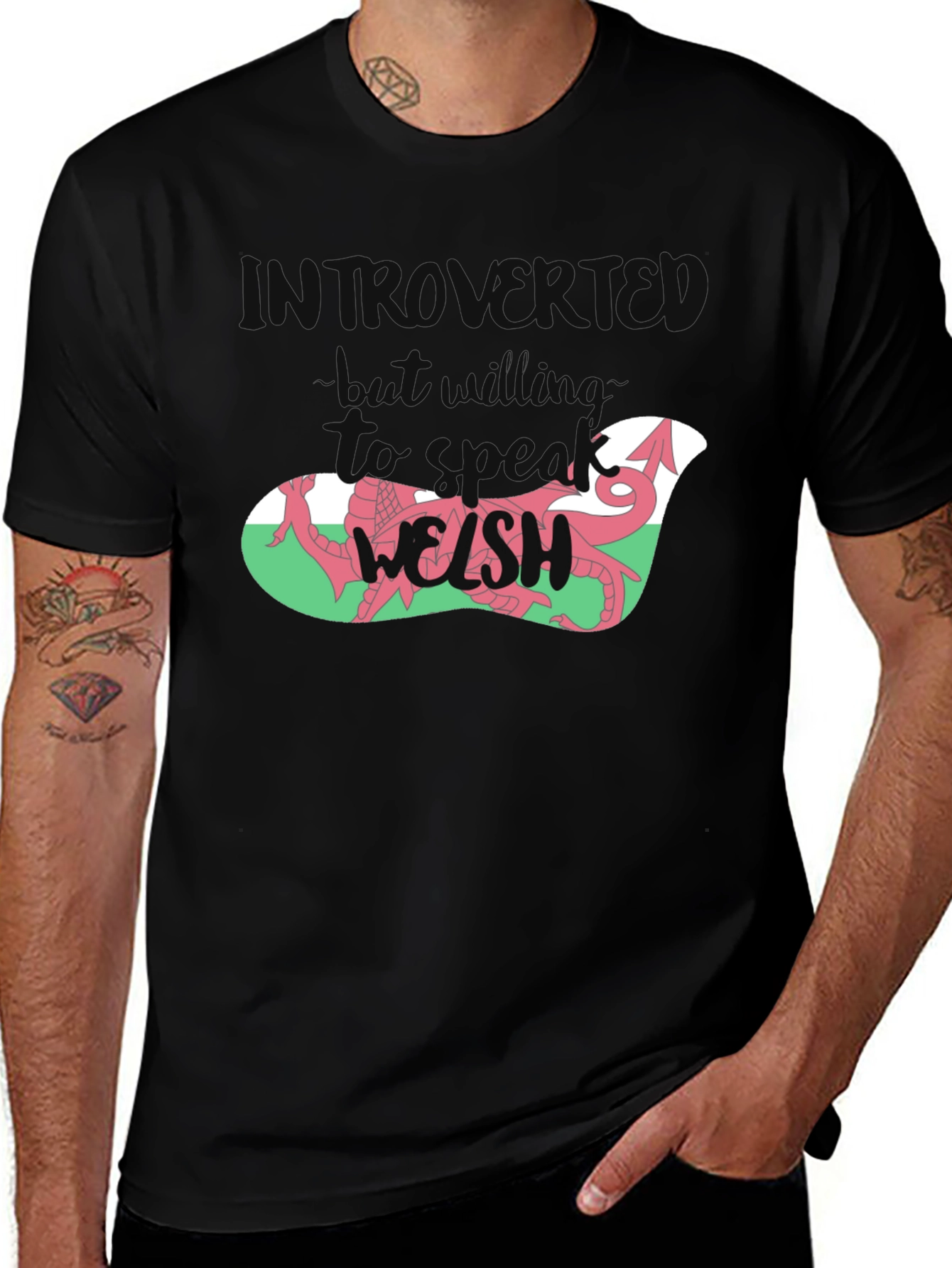 Introvert Welsh Dragon Graphic Tee