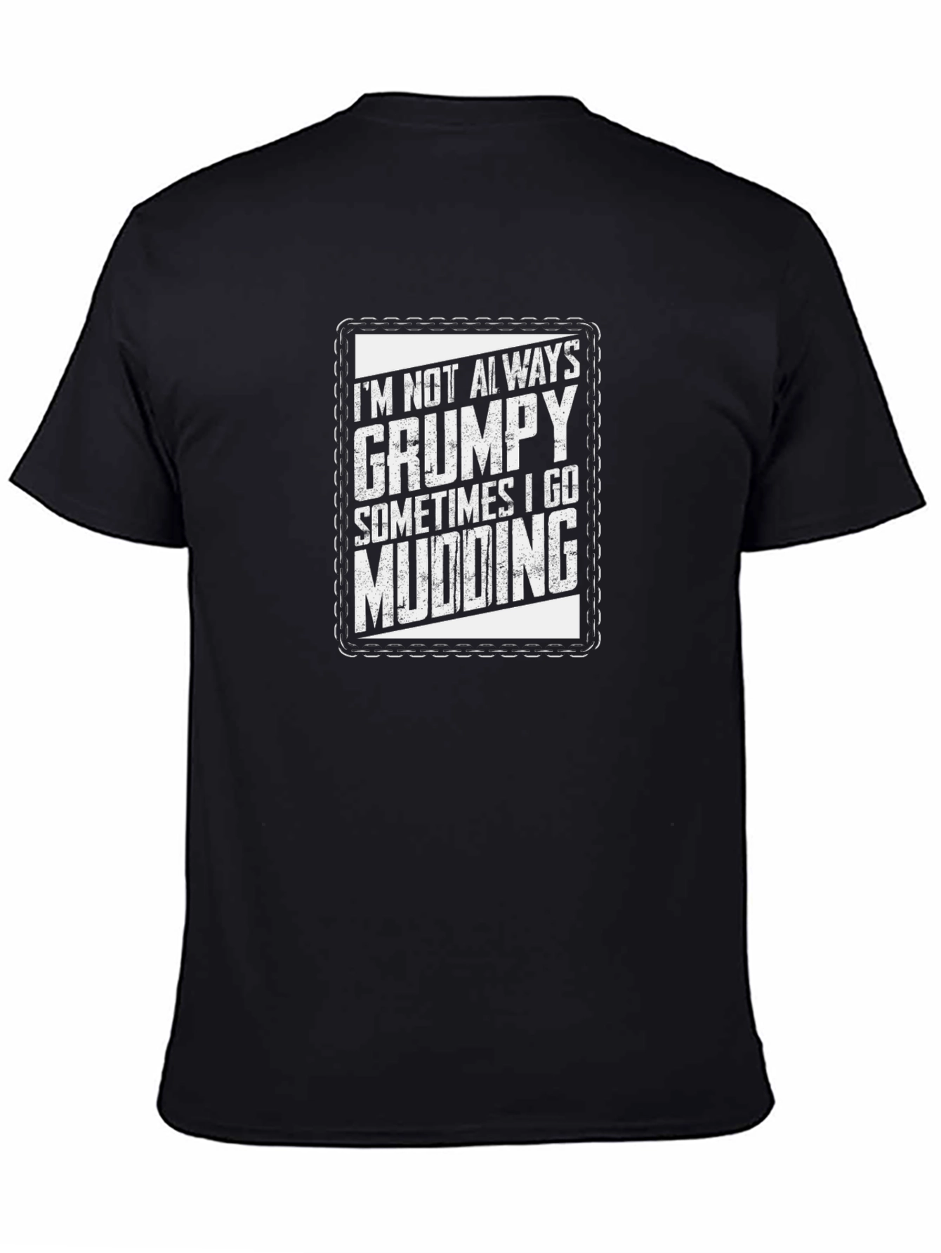 Grumpy Mudding Graphic Tee - Black Cotton T-Shirt