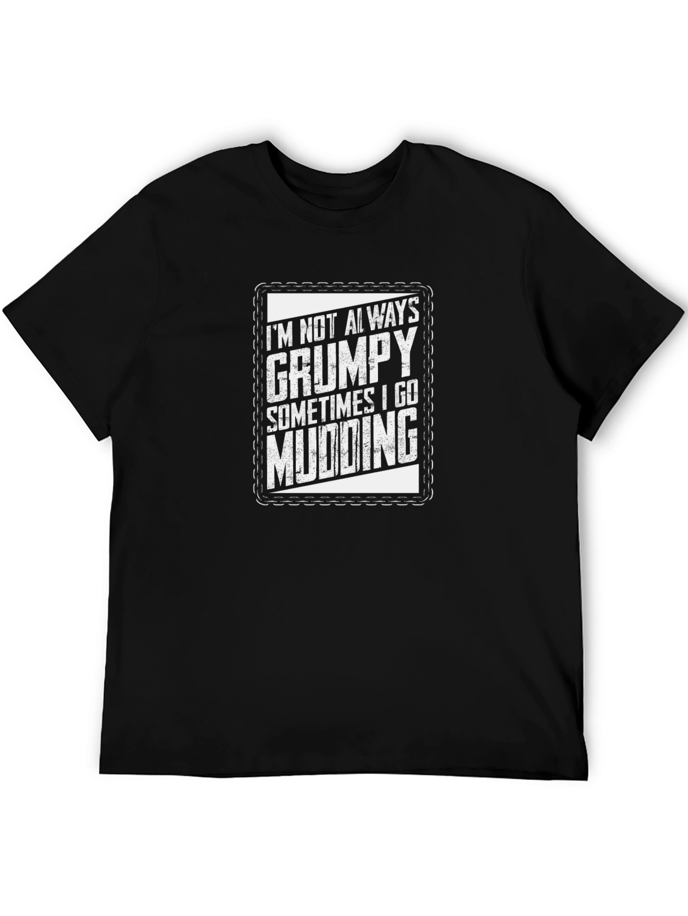 Grumpy Mudding Graphic Tee - Black Cotton T-Shirt