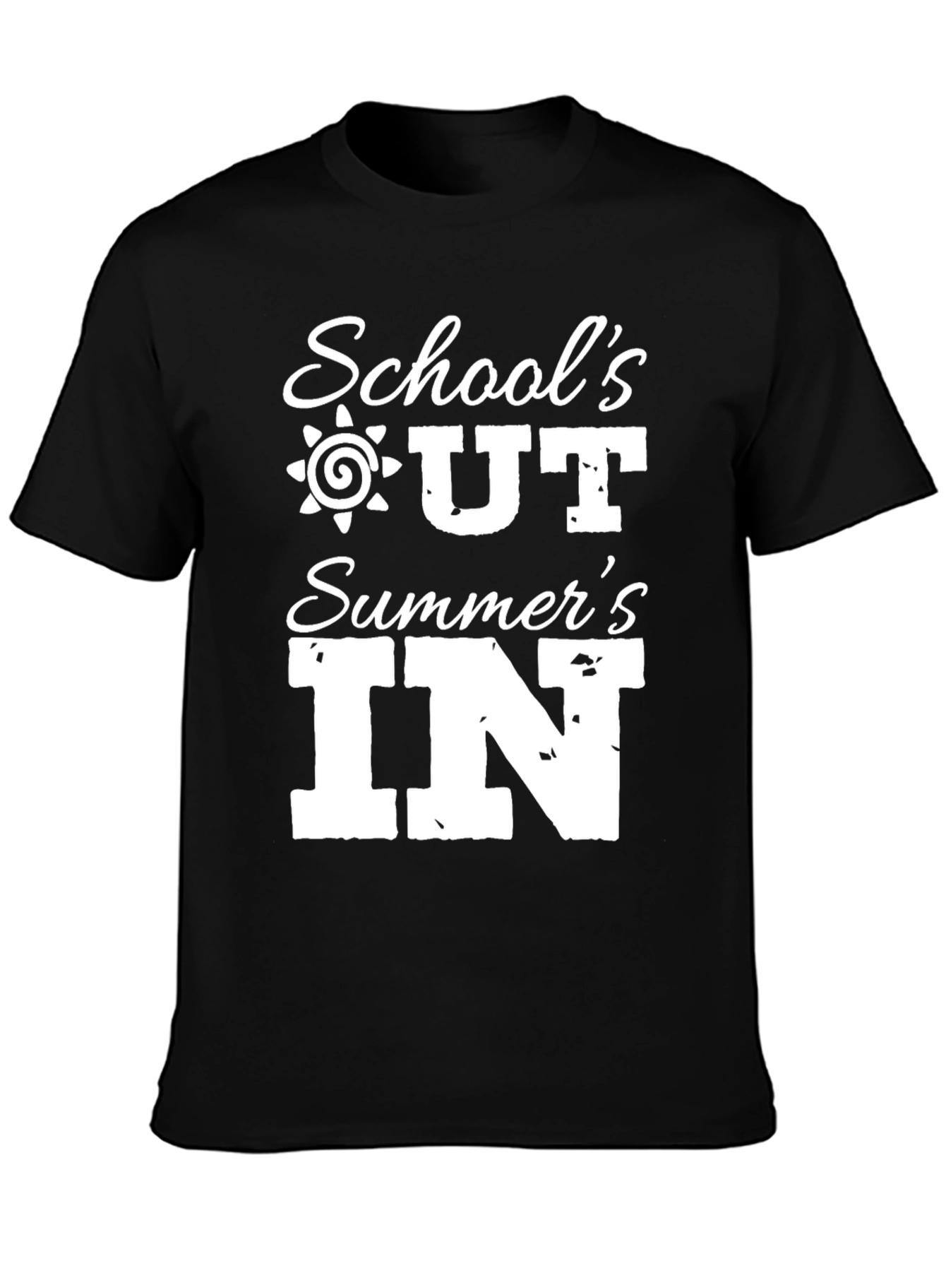 Schools Out Summers In Black Graphic T-Shirt