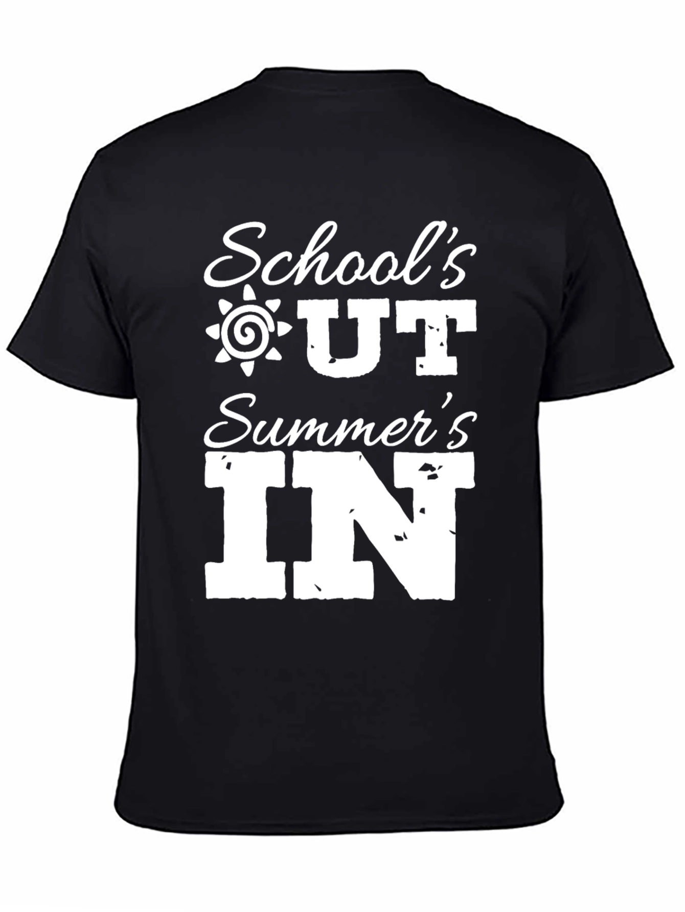 Schools Out Summers In Black Graphic T-Shirt