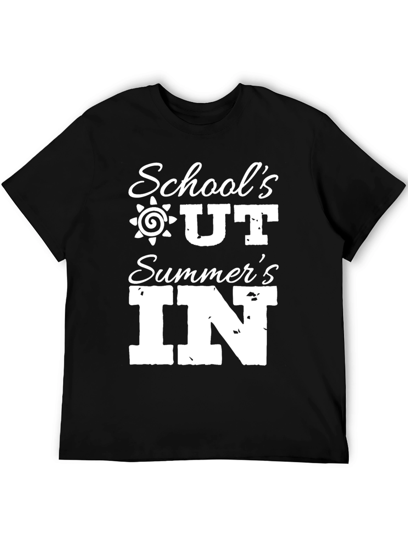 Schools Out Summers In Black Graphic T-Shirt