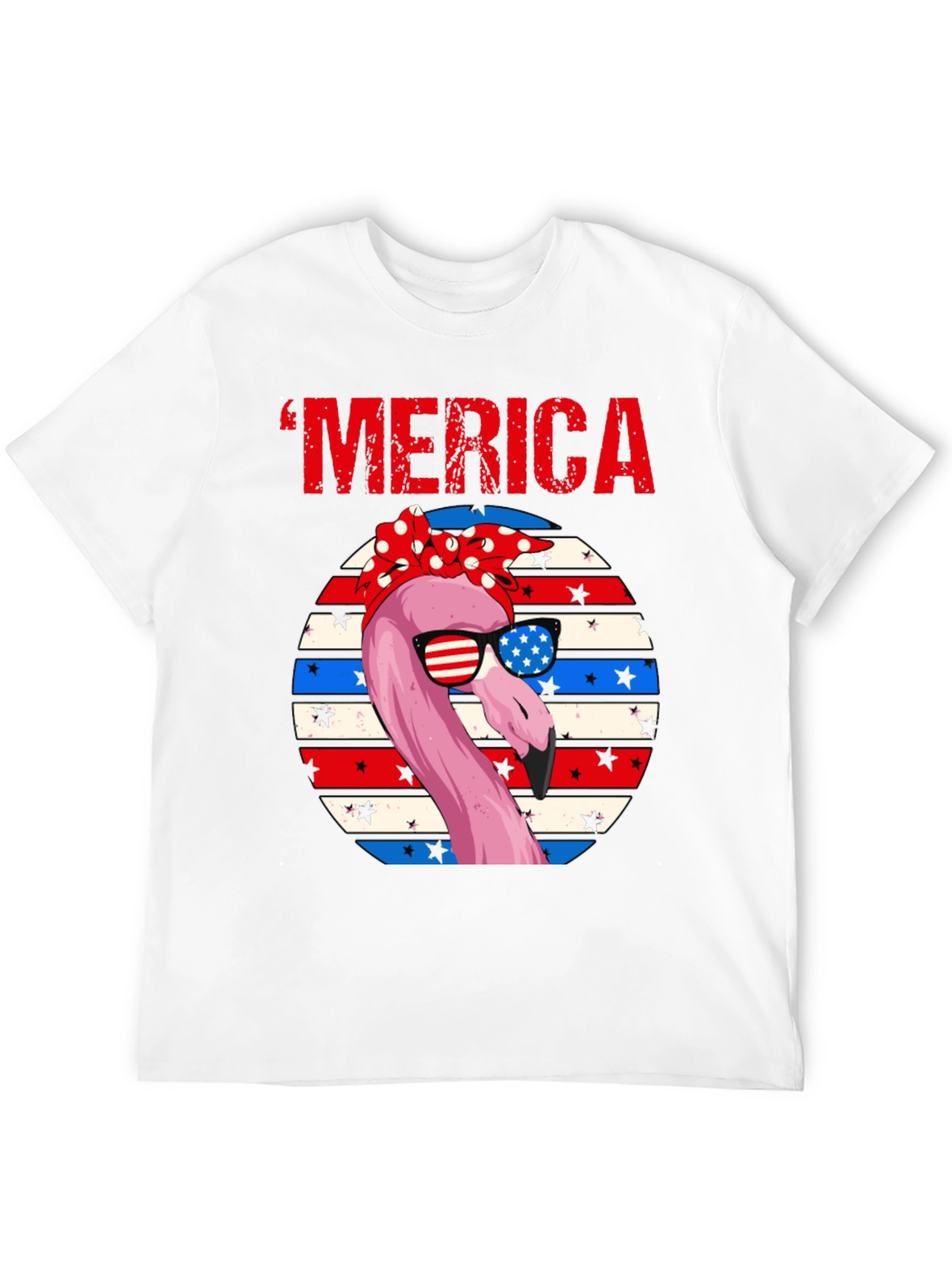 Patriotic Flamingo Merica T-Shirt