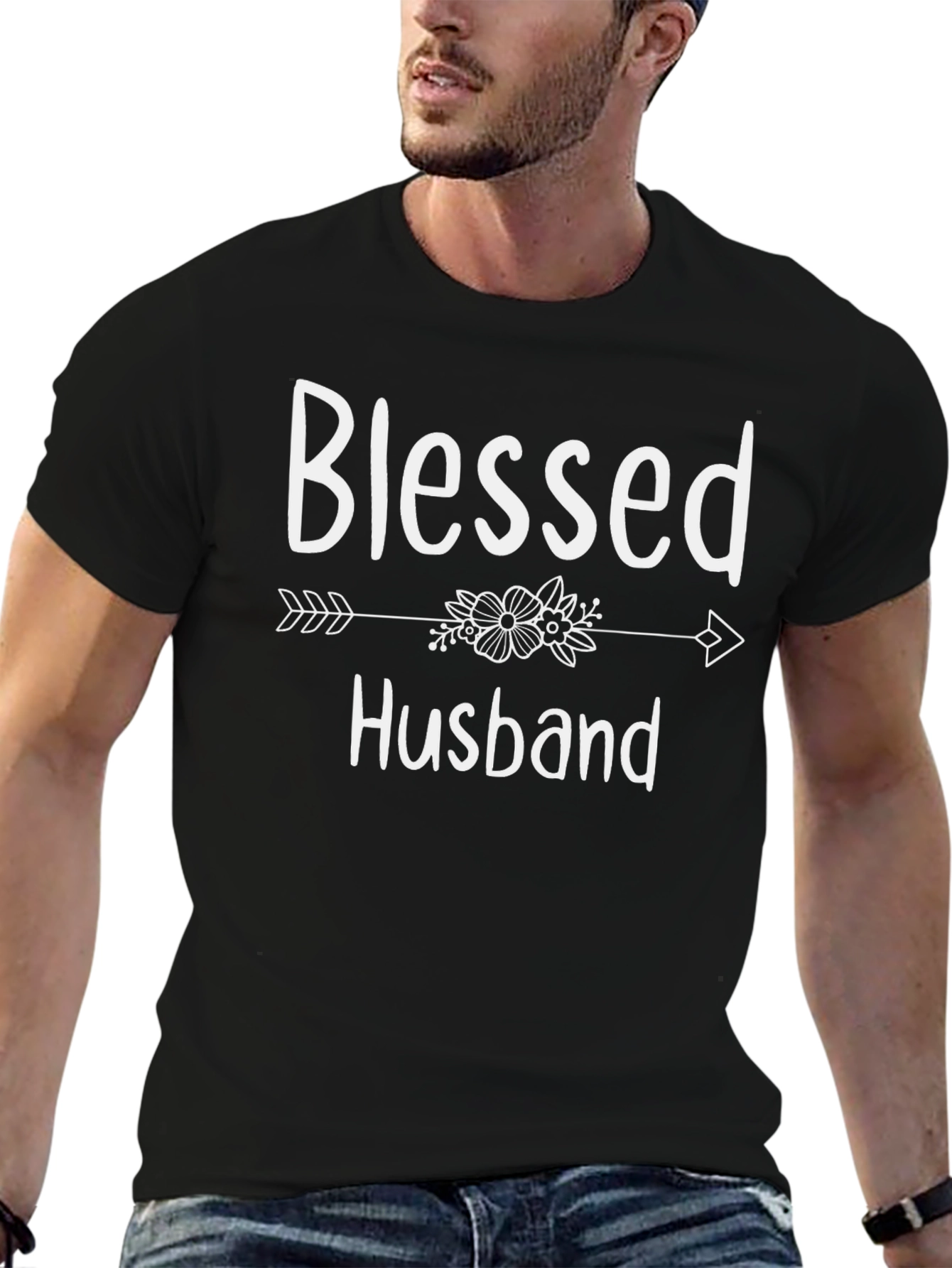 Blessed Husband Graphic Tee - Mens Black T-Shirt