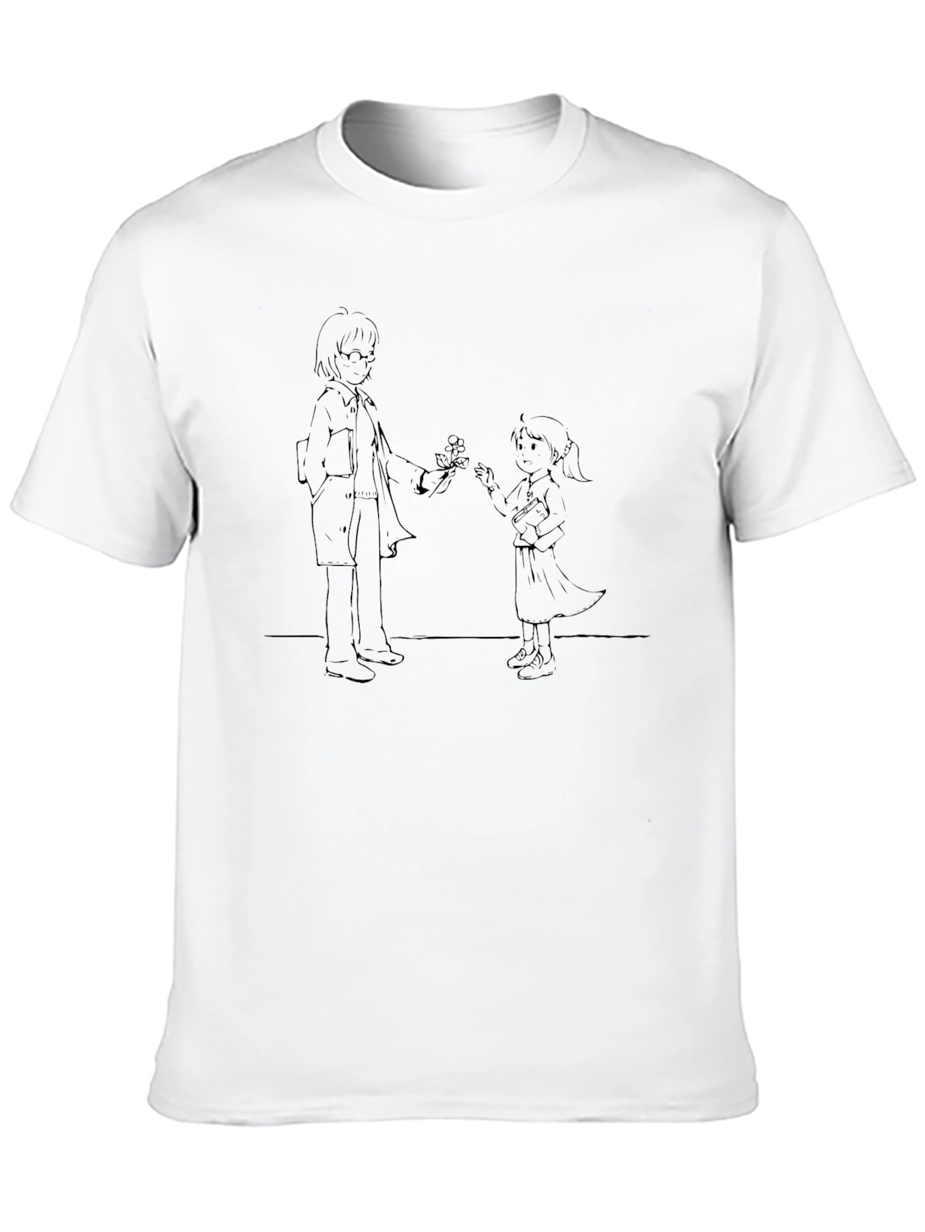 Sketch Art T-Shirt - Anime Style Line Drawing