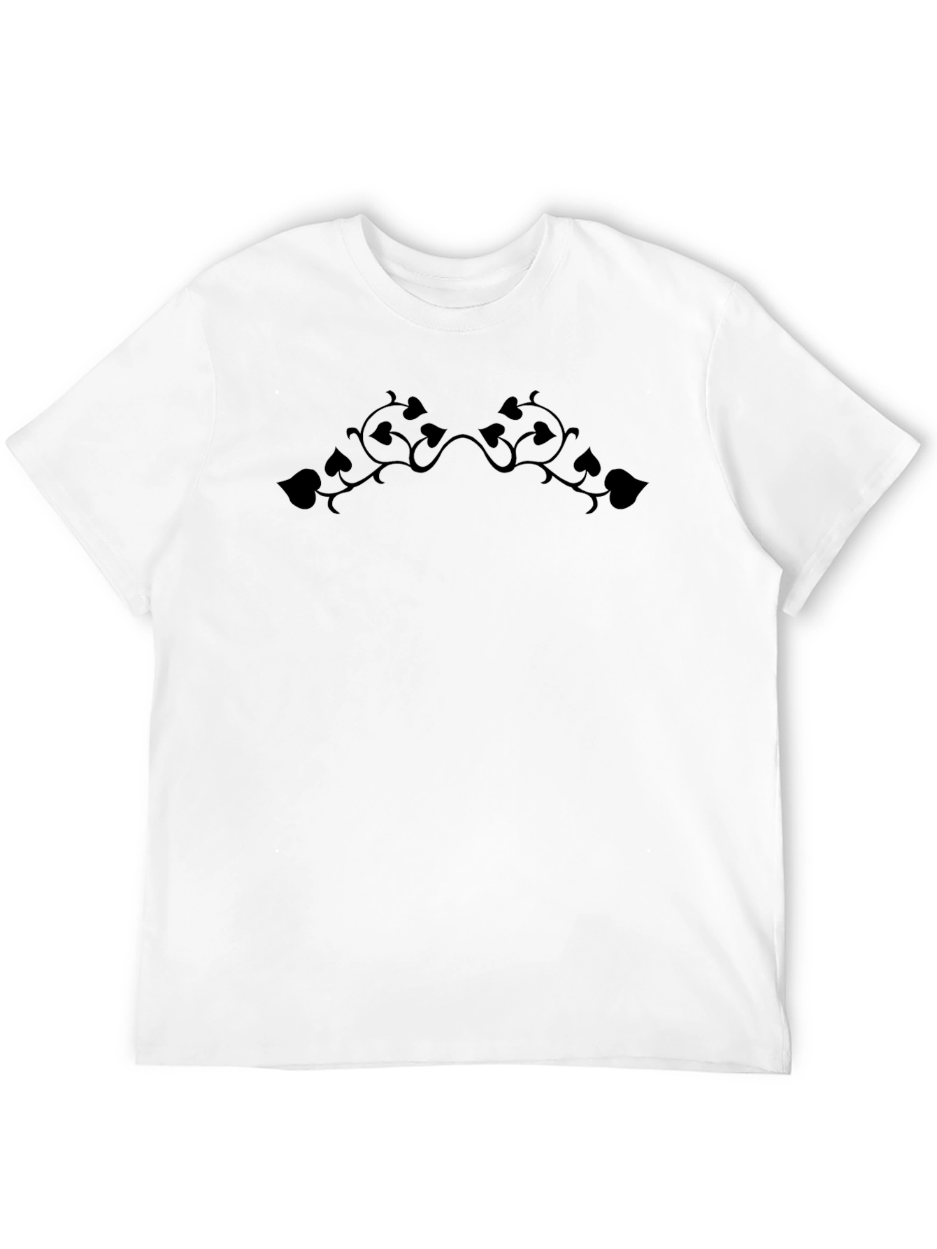 Elegant Black T-Shirt with Vine Design