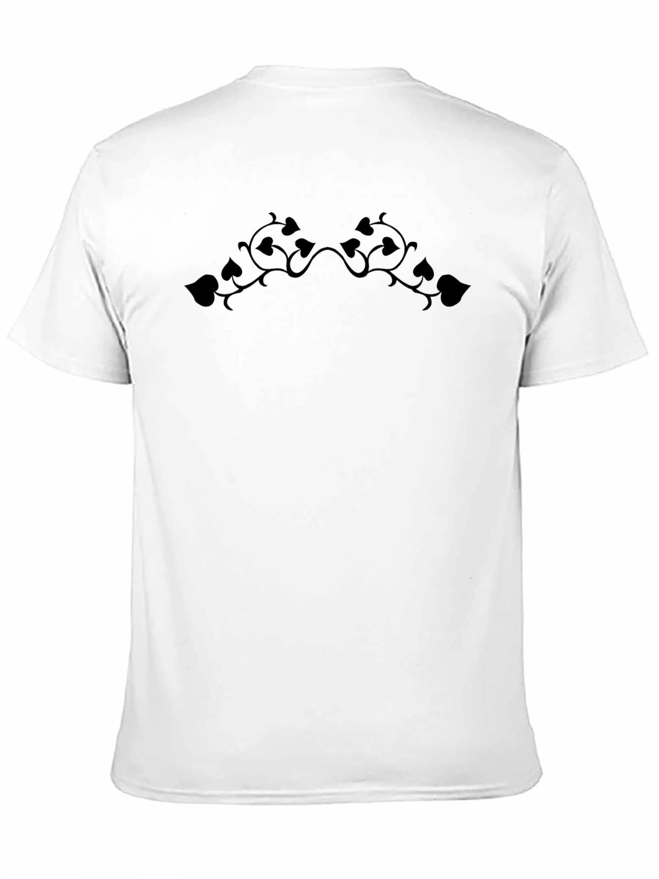Elegant Black T-Shirt with Vine Design