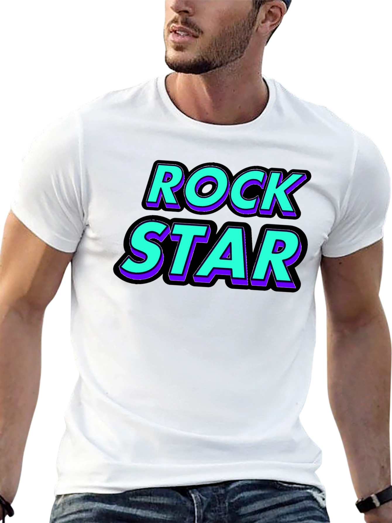 Rock Star Graphic Tee - Black Cotton T-Shirt