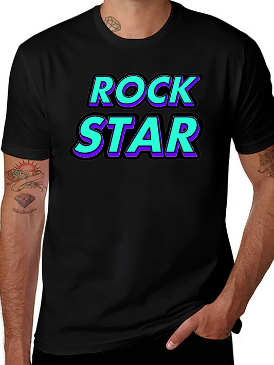 Rock Star Graphic Tee - Black Cotton T-Shirt