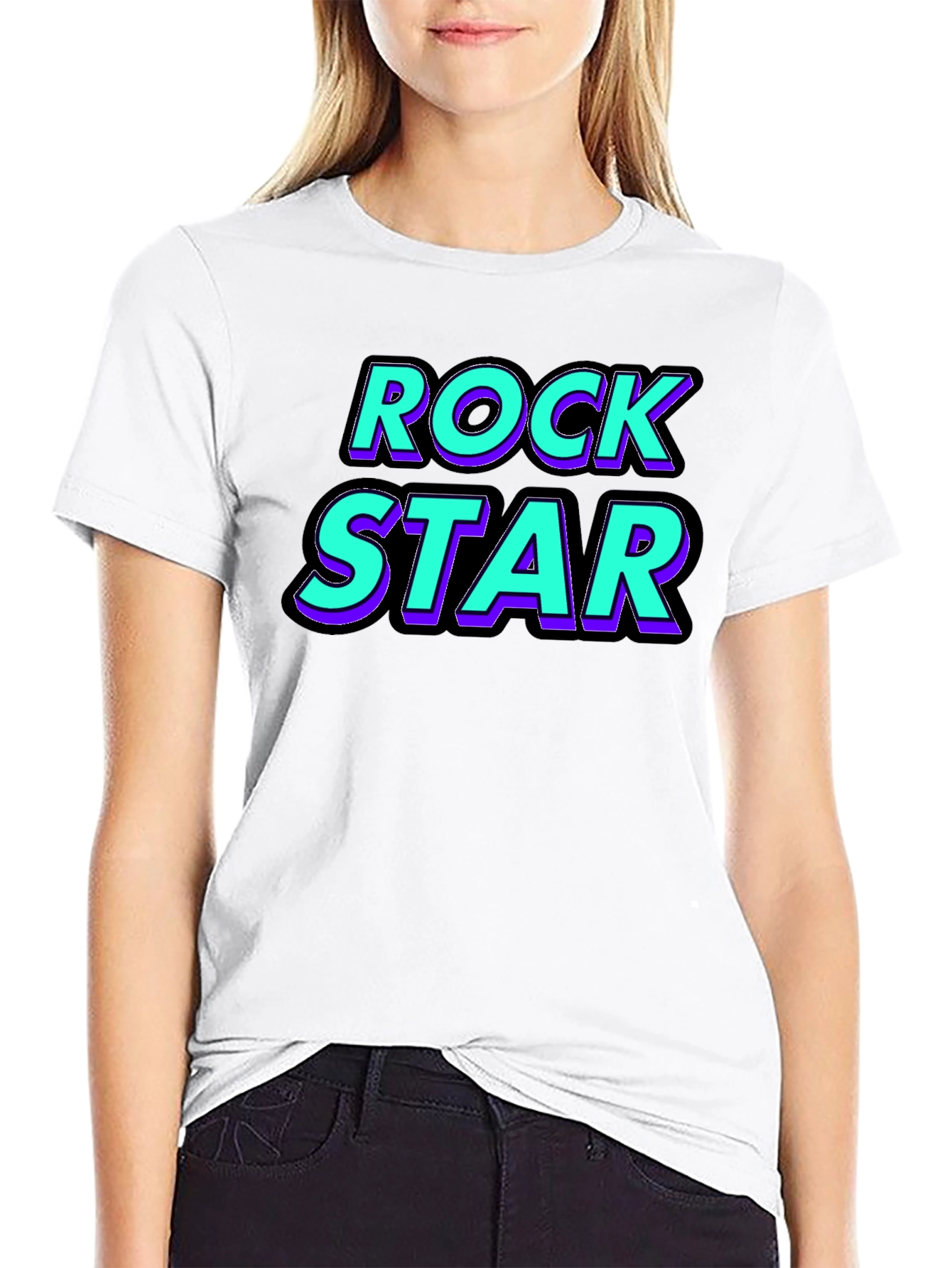 Rock Star Graphic Tee - Black Cotton T-Shirt