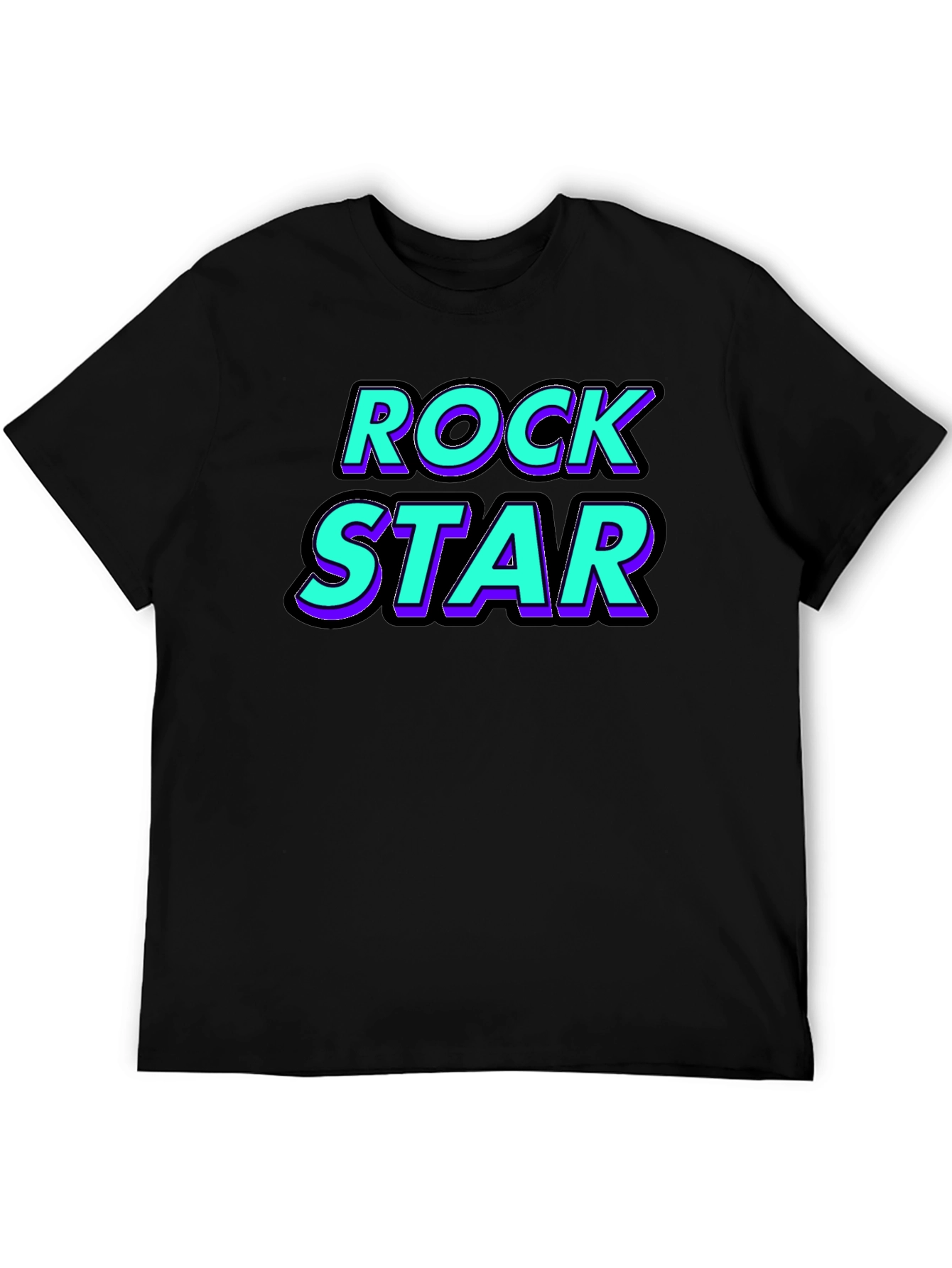 Rock Star Graphic Tee - Black Cotton T-Shirt