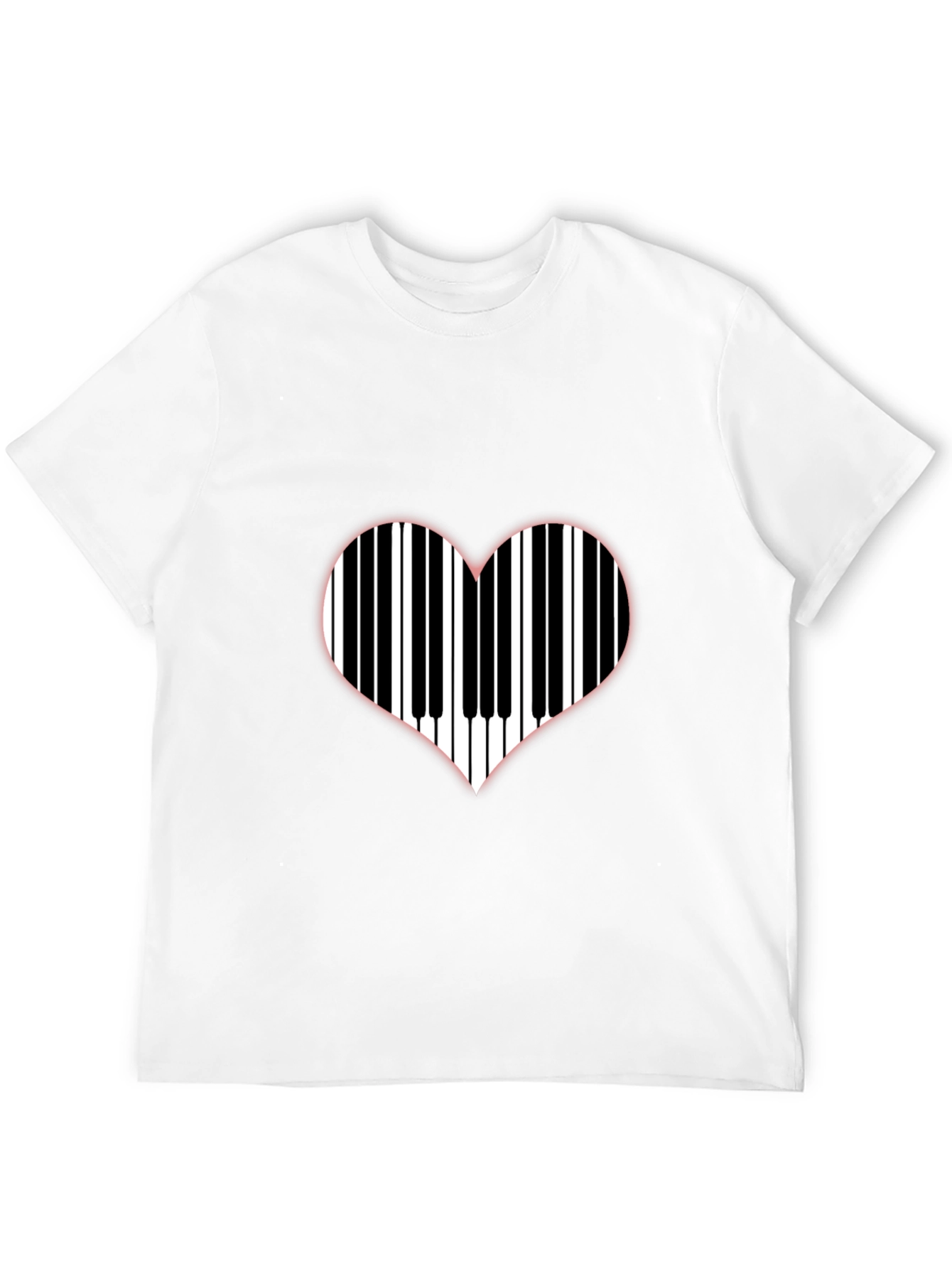 Piano Keys Heart Graphic T-Shirt - Music Lover Tee