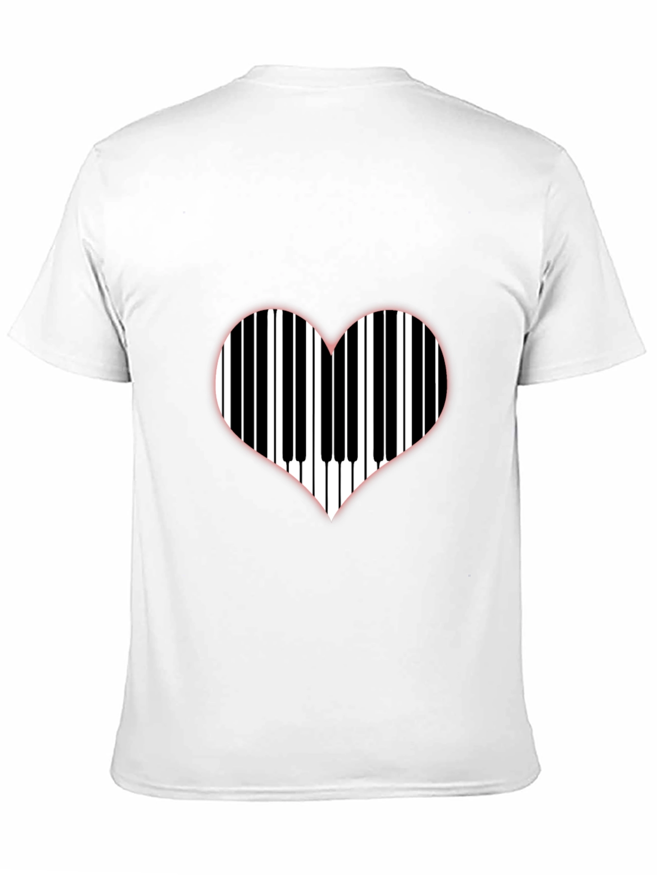 Piano Keys Heart Graphic T-Shirt - Music Lover Tee