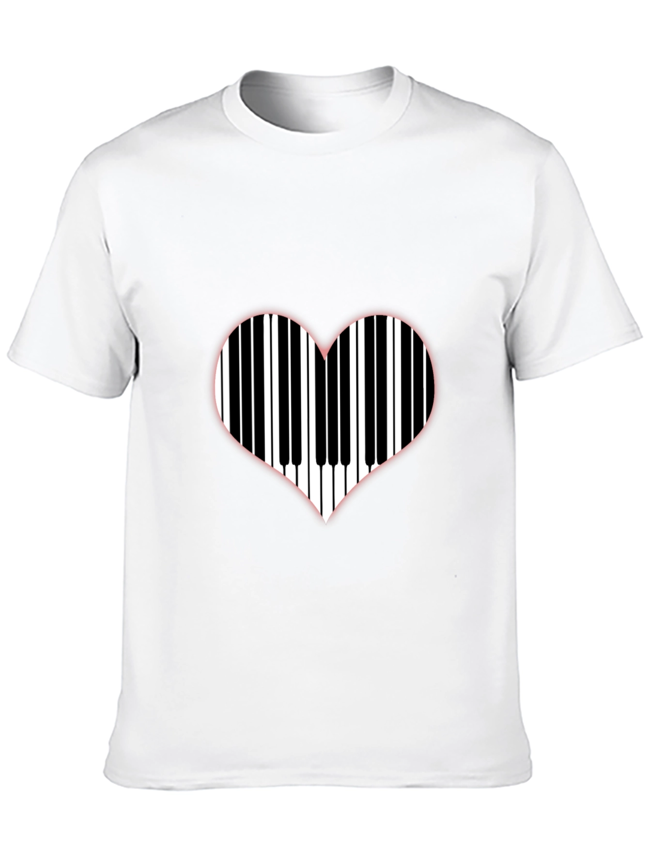 Piano Keys Heart Graphic T-Shirt - Music Lover Tee