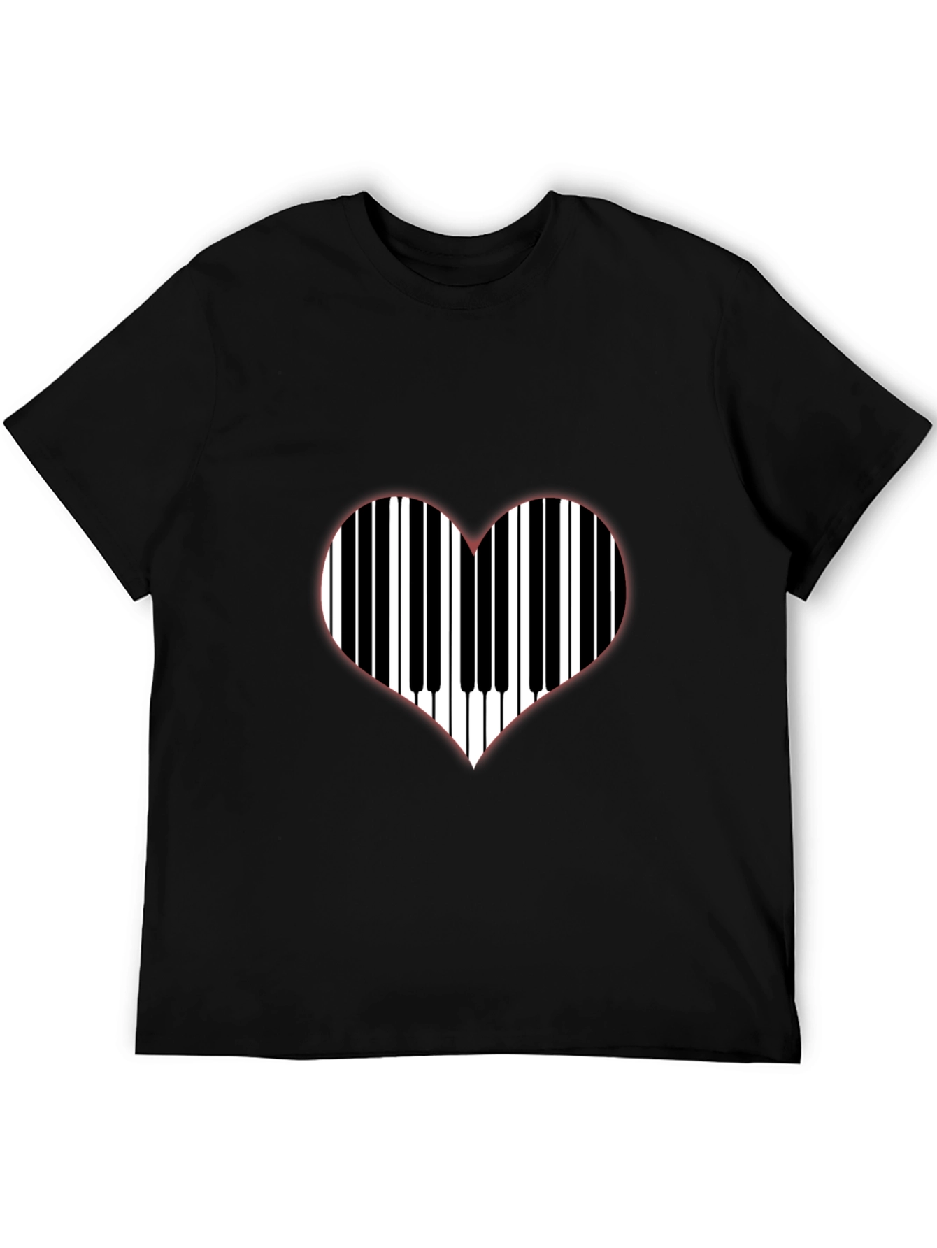 Piano Keys Heart Graphic T-Shirt - Music Lover Tee
