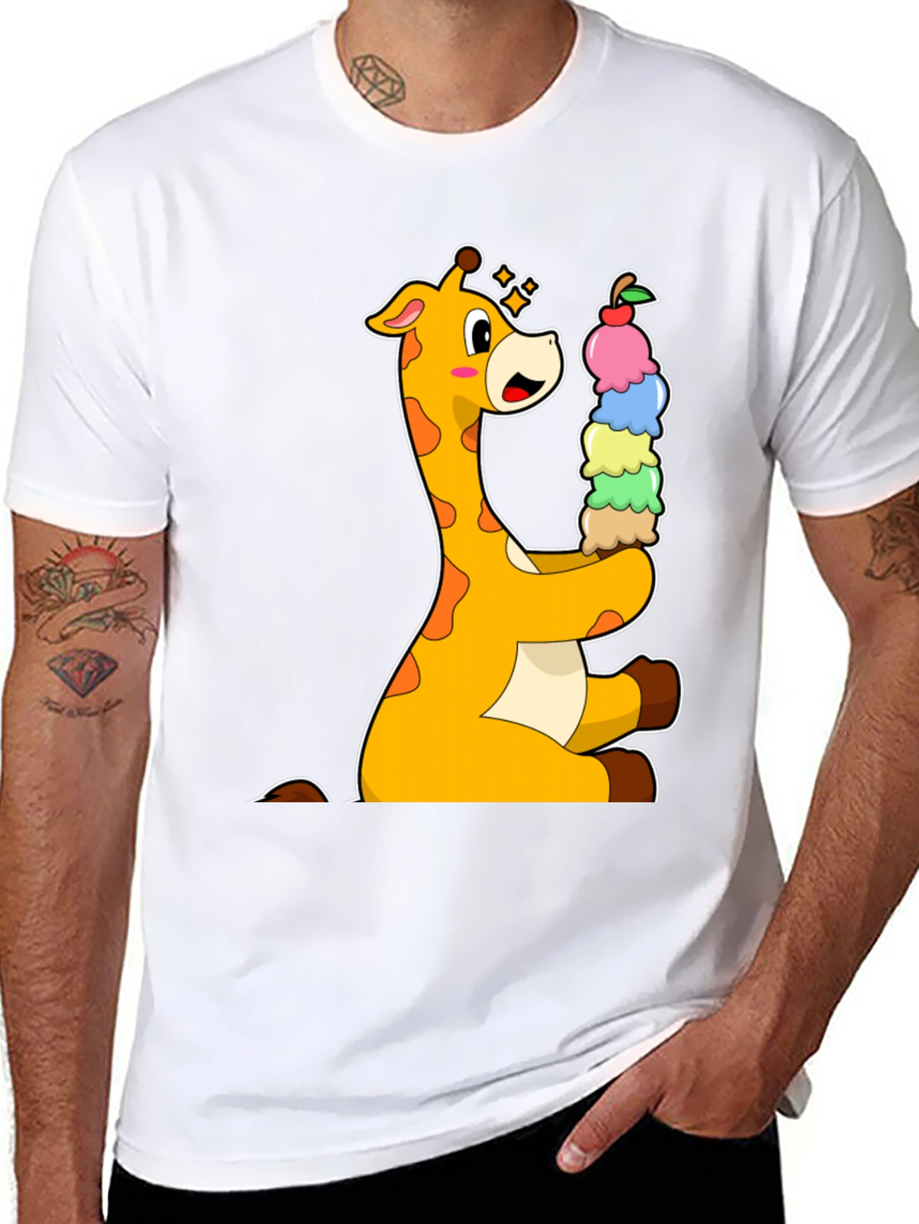 Giraffe Ice Cream Lover T-Shirt