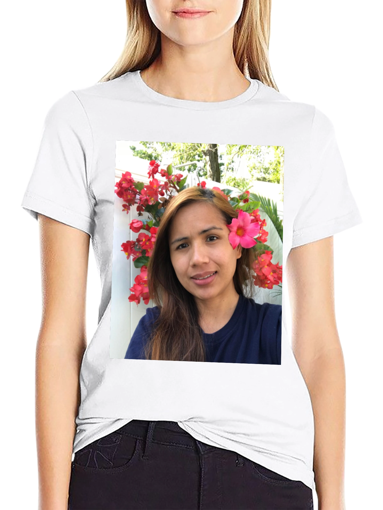Floral Selfie T-Shirt - Unique Graphic Tee