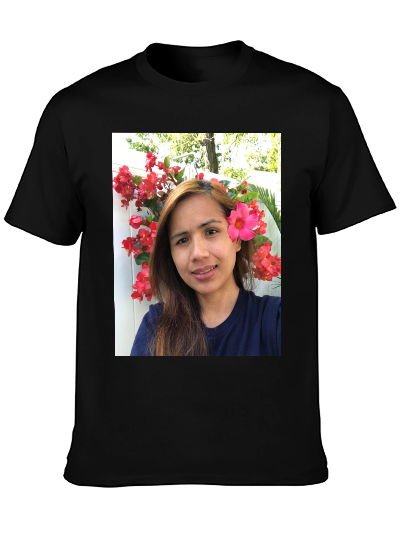 Floral Selfie T-Shirt - Unique Graphic Tee