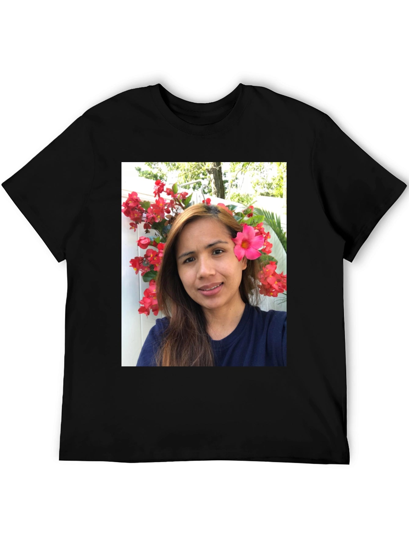 Floral Selfie T-Shirt - Unique Graphic Tee