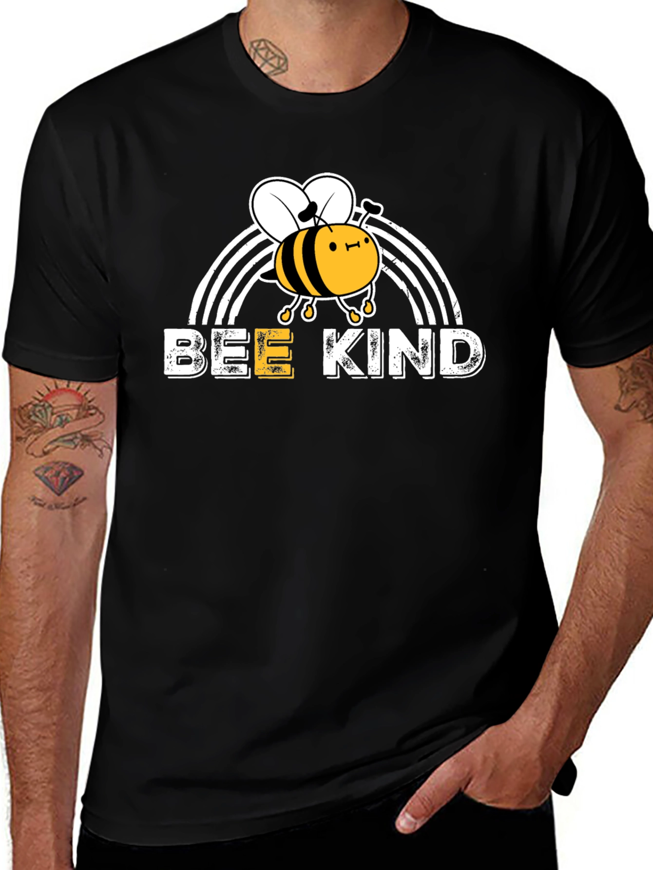 Bee Kind T-Shirt -  Rainbow Graphic Tee