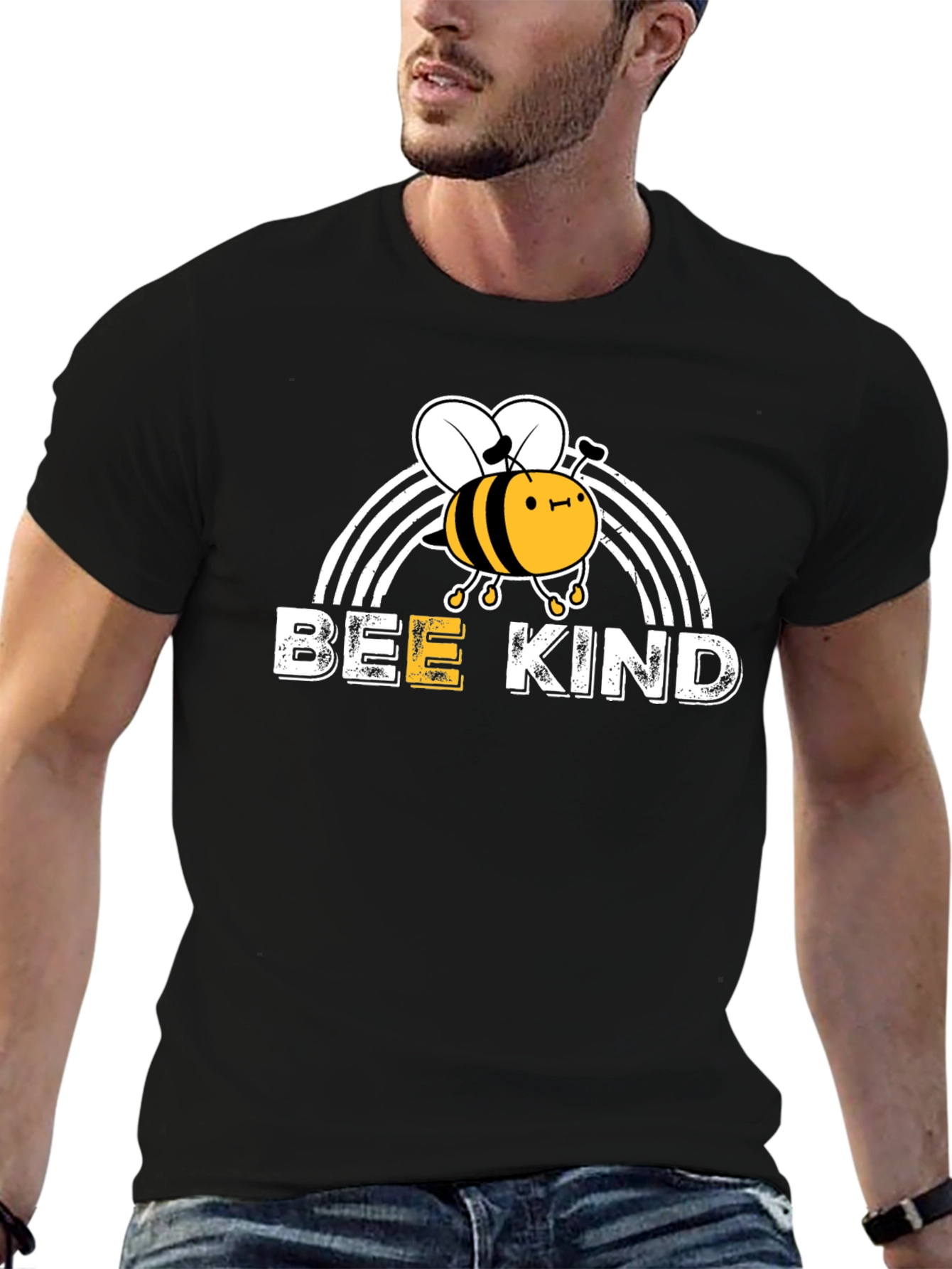 Bee Kind T-Shirt -  Rainbow Graphic Tee
