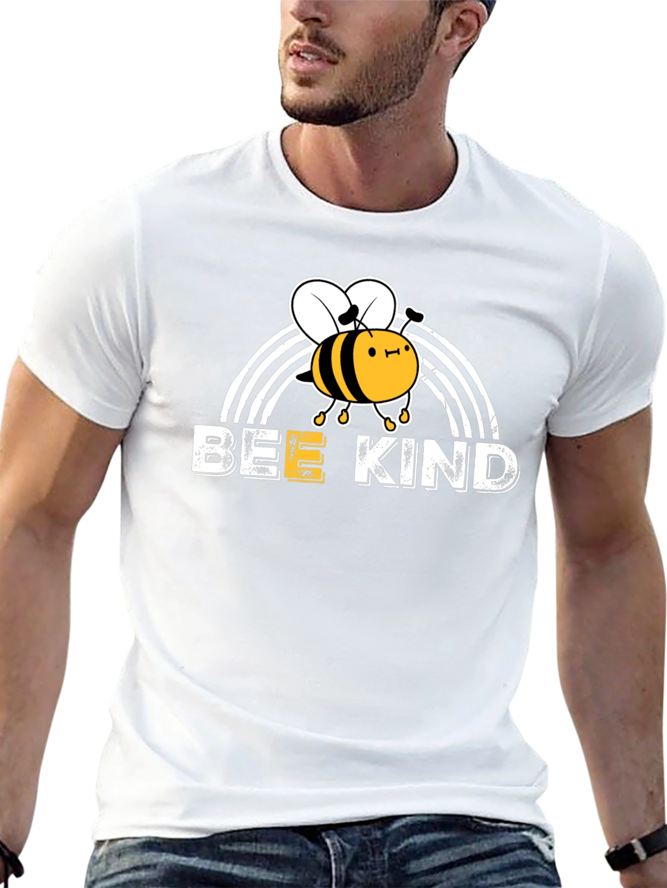 Bee Kind T-Shirt -  Rainbow Graphic Tee