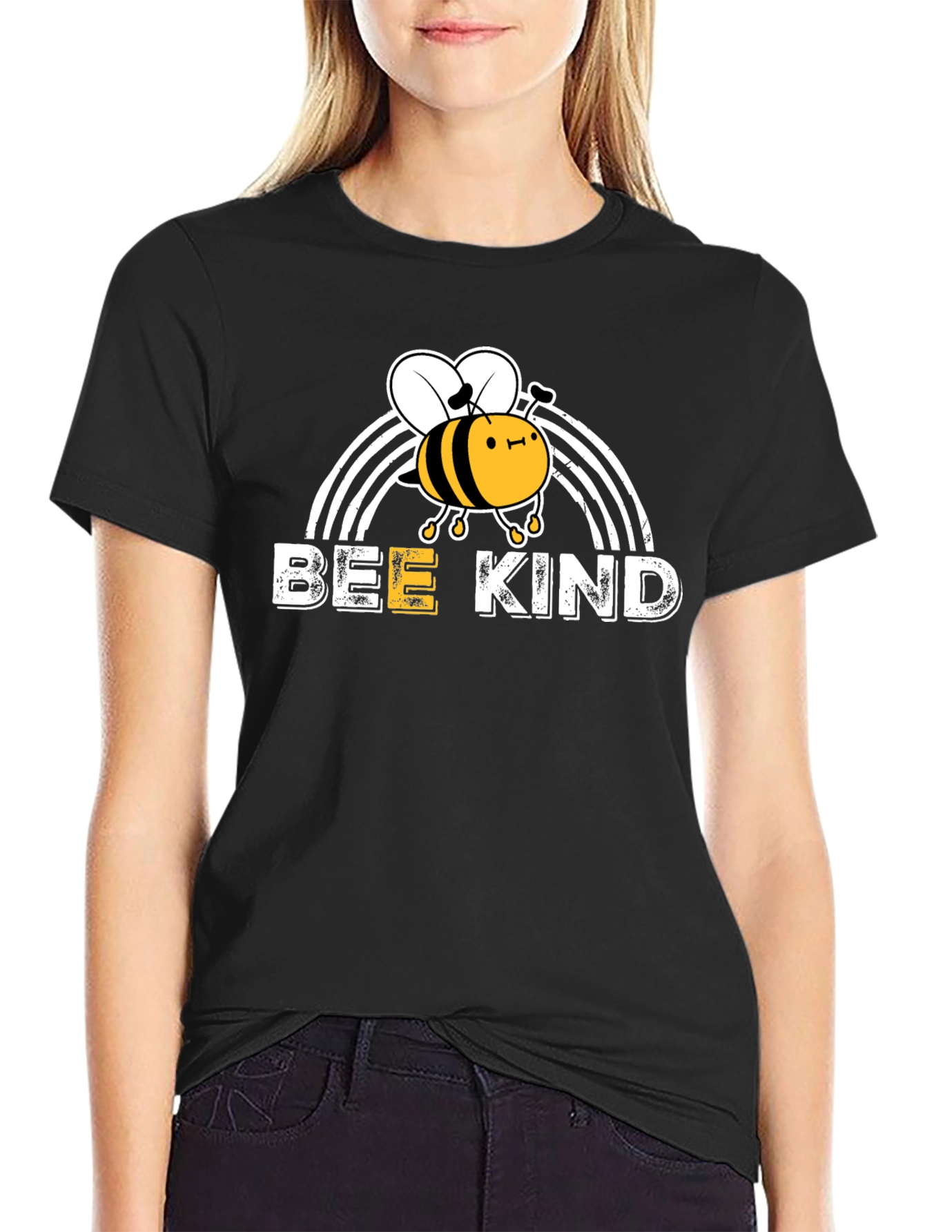 Bee Kind T-Shirt -  Rainbow Graphic Tee