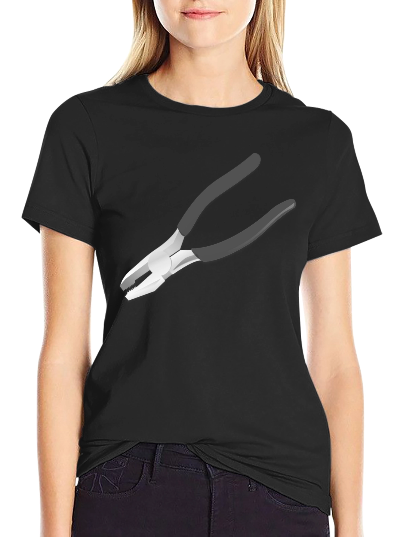 Novelty Pliers Graphic Black T-Shirt