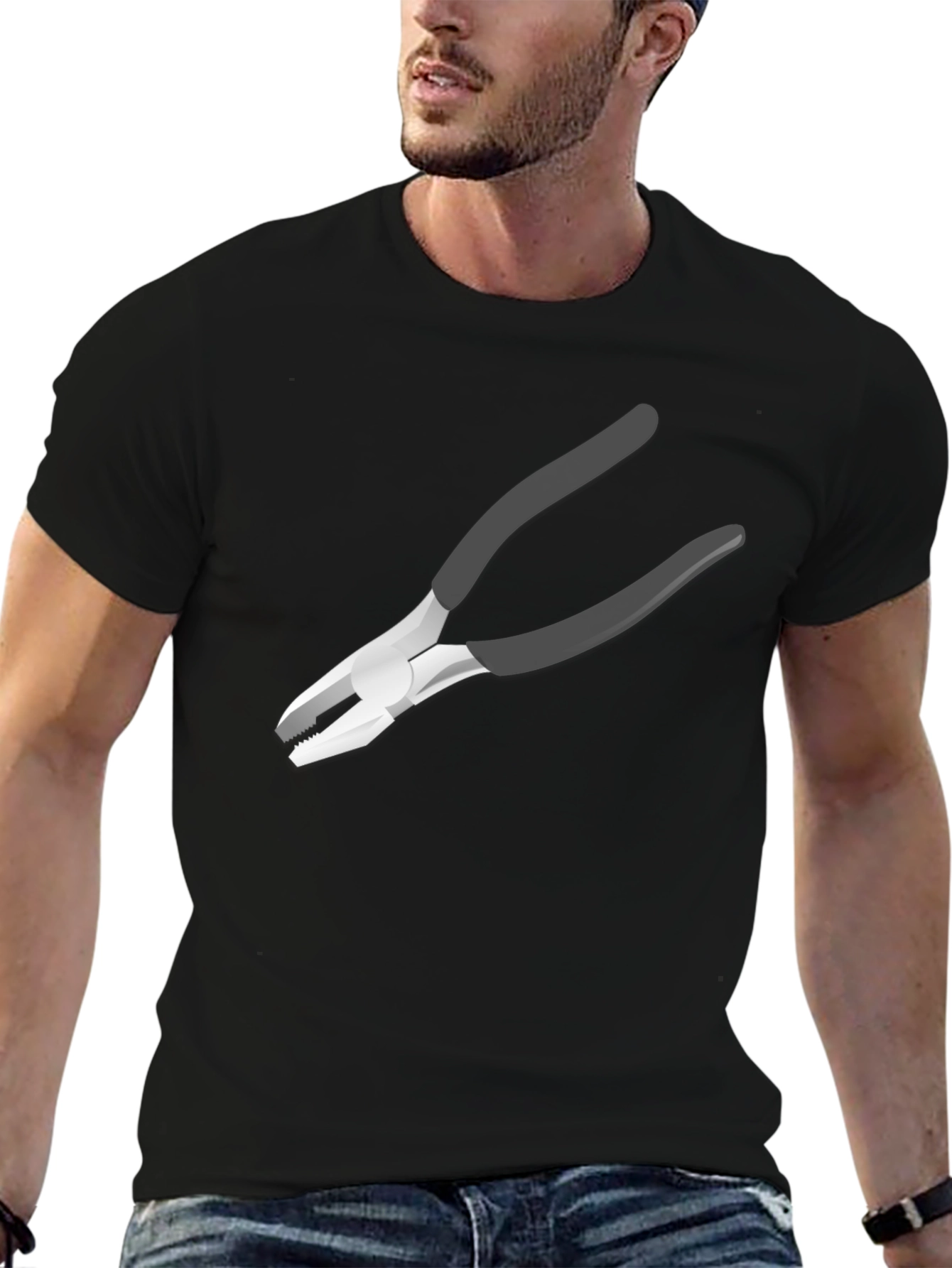Novelty Pliers Graphic Black T-Shirt