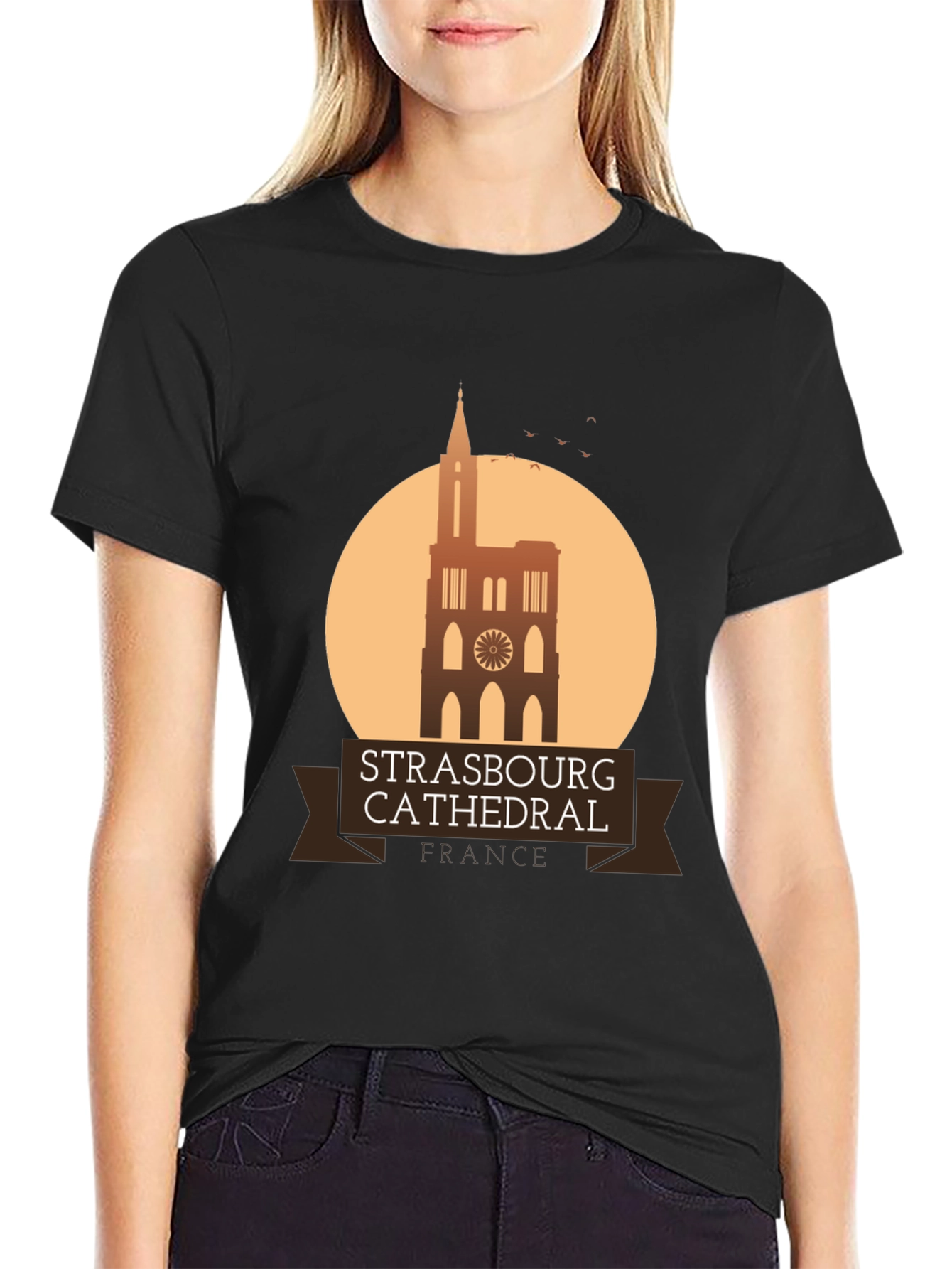 Strasbourg Cathedral Graphic T-Shirt - France Landmark Tee