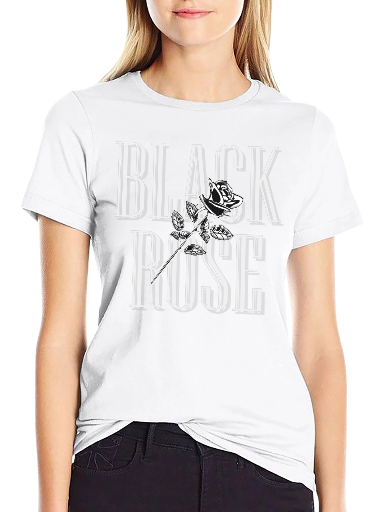 Black Rose Graphic T-Shirt - Stylish Cotton Tee