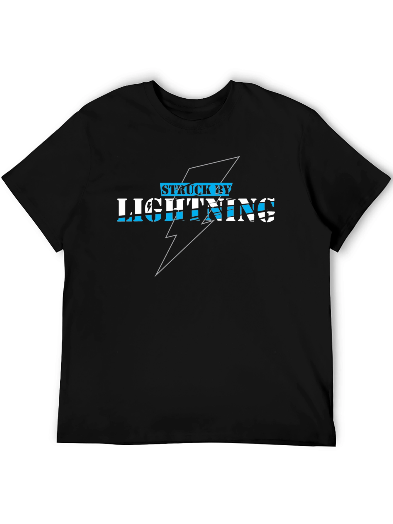 Struck By Lightning Graphic Tee - Black Cotton T-Shirt