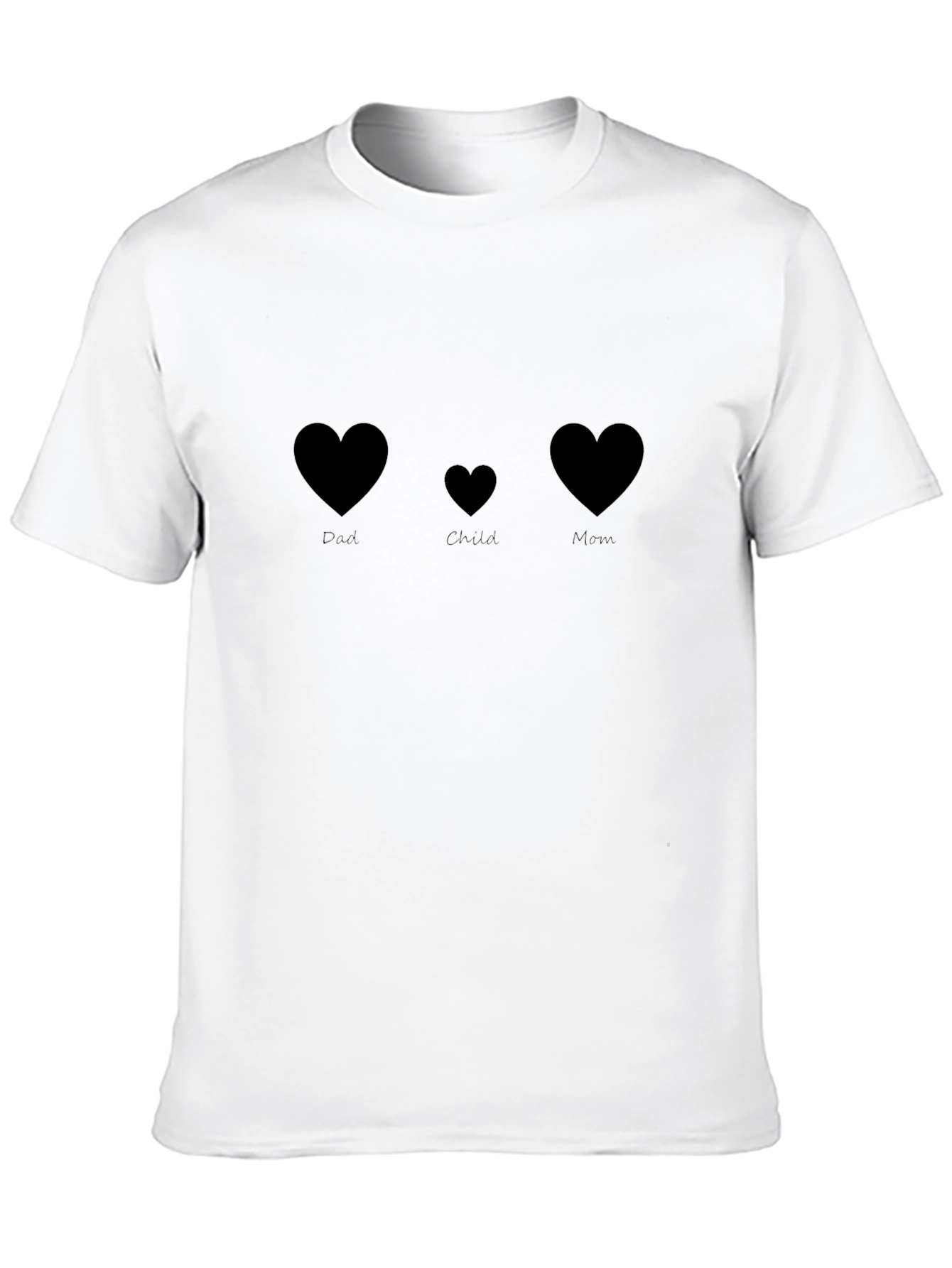 Family Love T-Shirt: Dad Child Mom Hearts