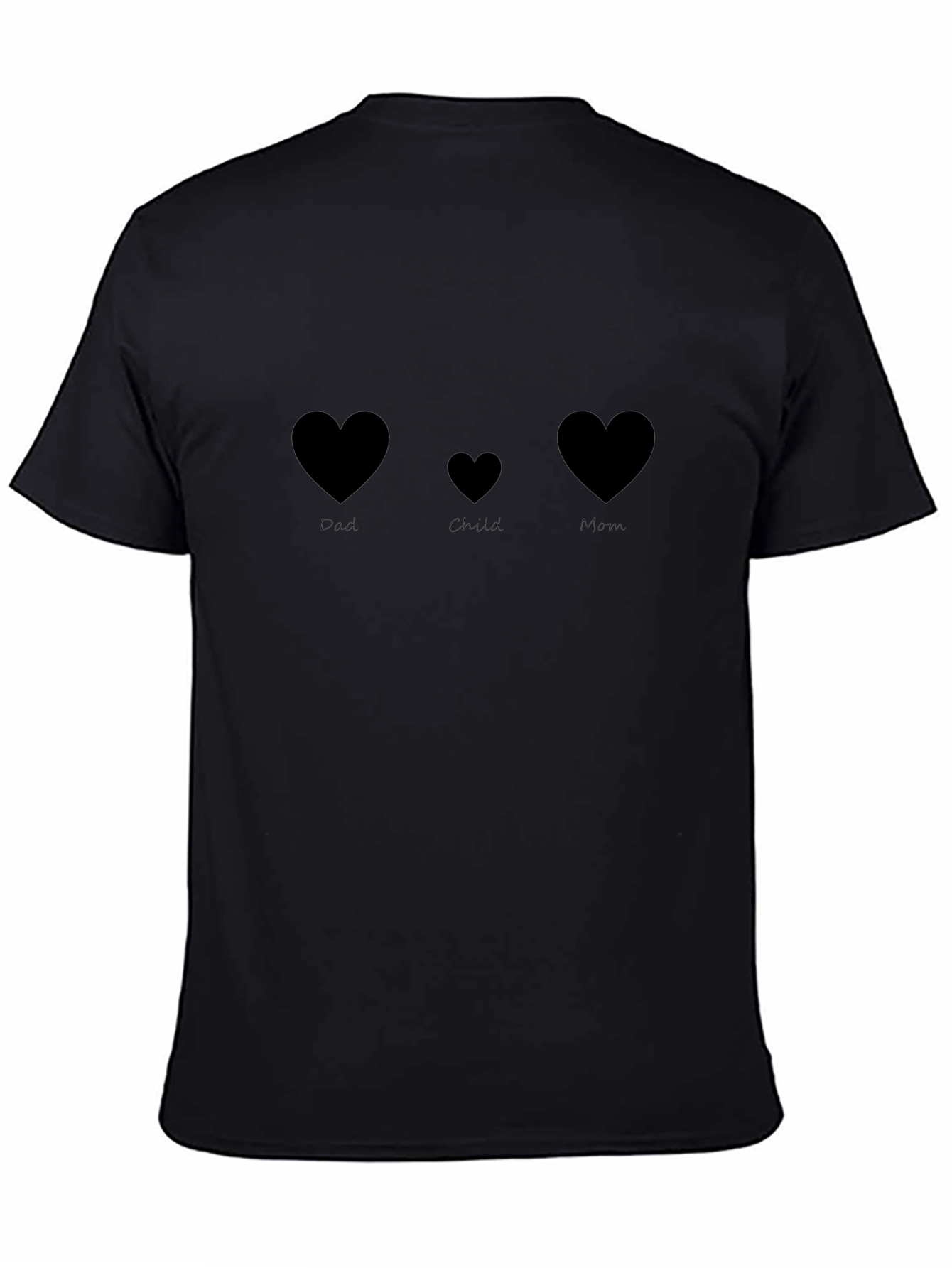 Family Love T-Shirt: Dad Child Mom Hearts